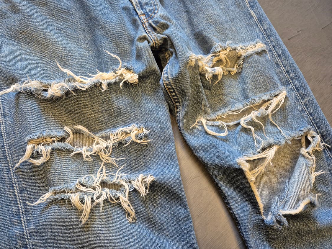 00s 리바이스501 하드 디스트레스드 데님 팬츠 상품이미지5