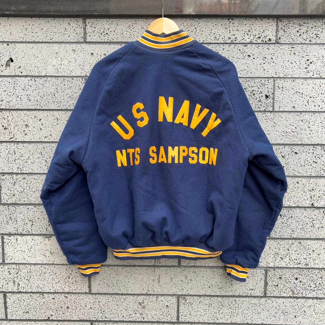 80s USA 미 해군 U.S. Navy 바시티 자켓 상품이미지1