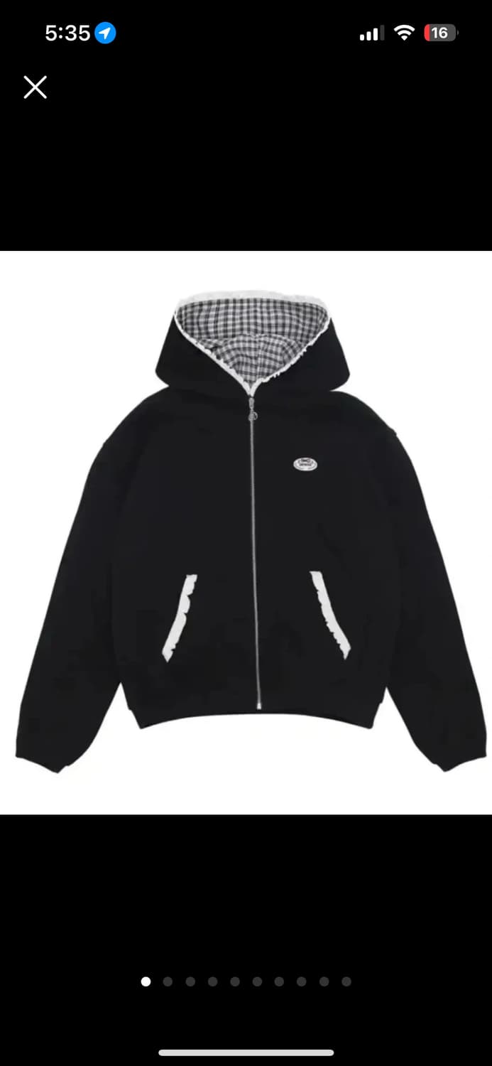 드라이로즈 빅리본 후드집업 블랙 상품이미지1