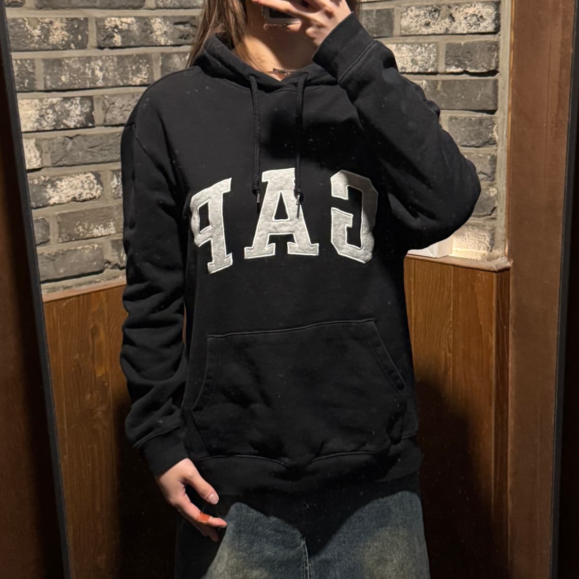 M) GAP 갭 후드티 블랙 상품이미지8
