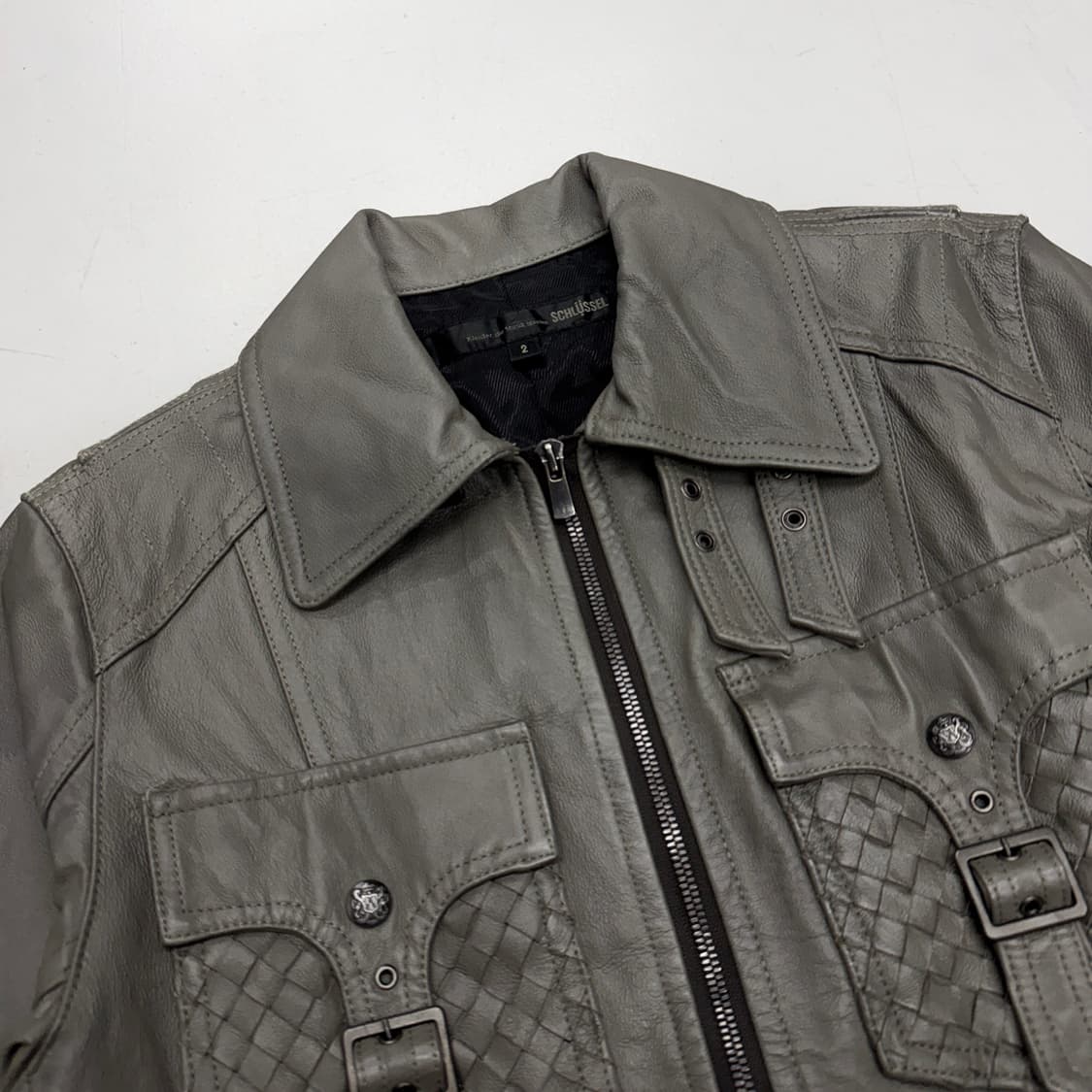 schlussel 슈리셀 제팬 리얼레더 에스닉 바이커 가죽 자켓 상품이미지3