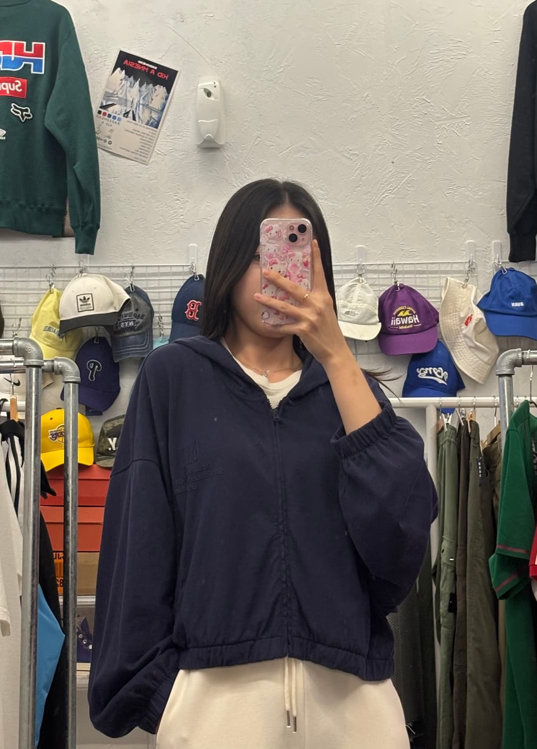 갭 가오리 핏 크롭 후드 집업  L 상품이미지1