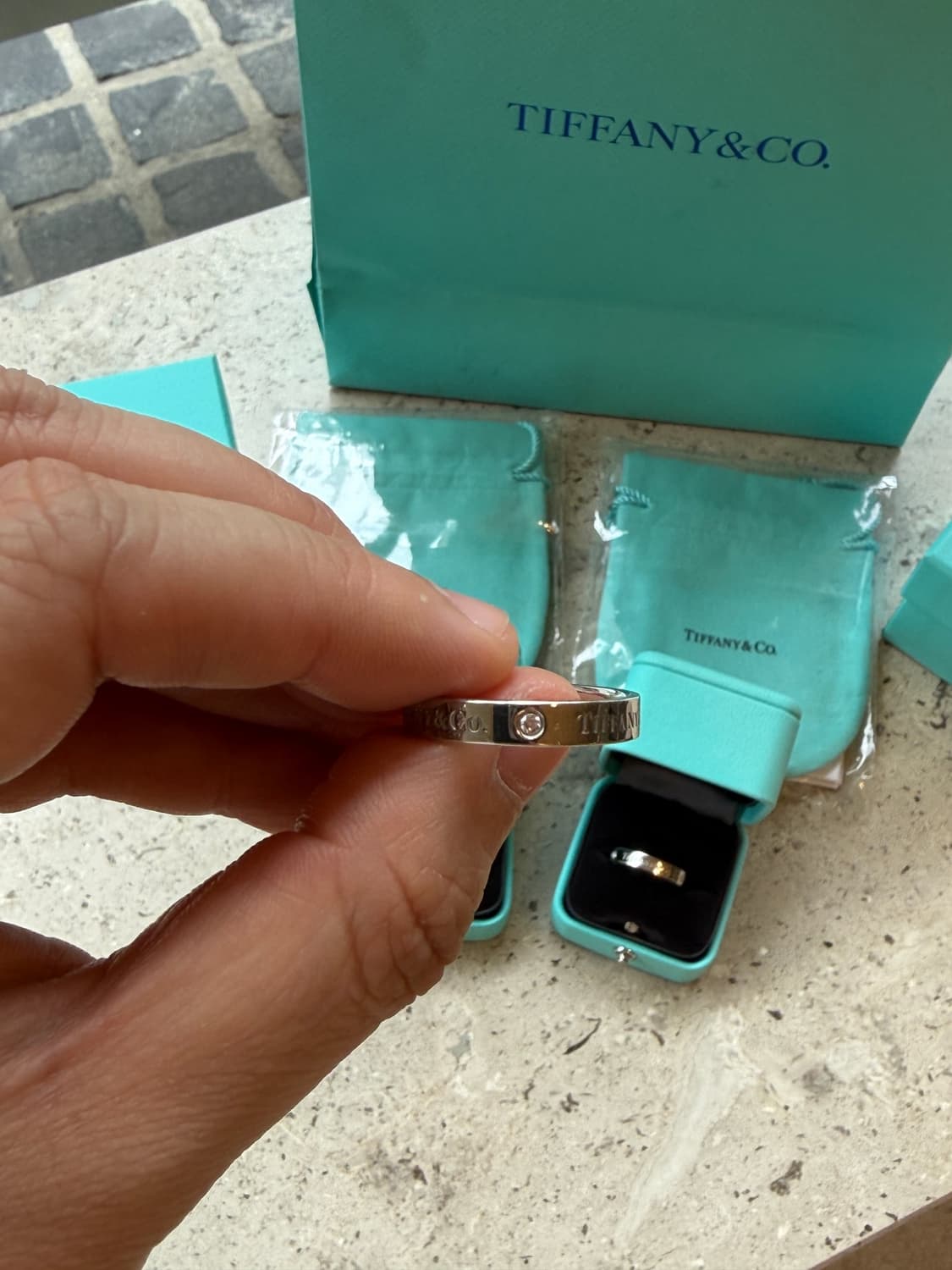 TIFFANY&CO 티파니앤코 3 다이아몬드 밴드링 #9 상품이미지6