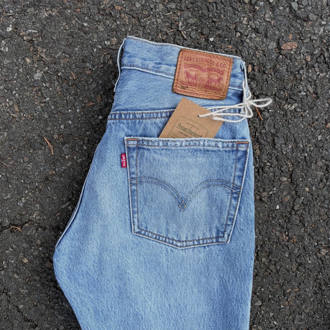 리바이스 501 사이드 에이징 연청 데님 (28)   상품이미지7