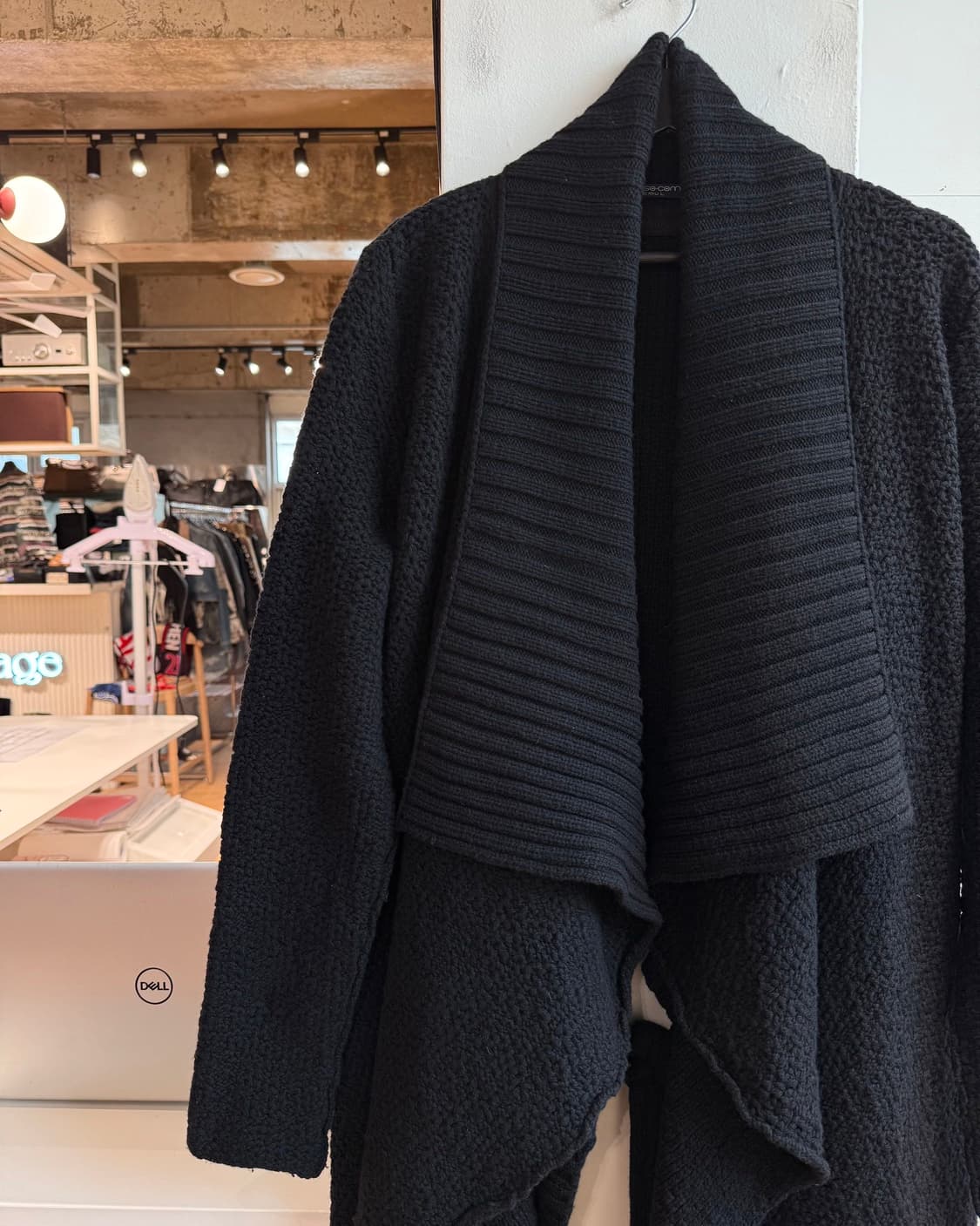 다니엘 안드레센 블랙 드레이핑 울 가디건 코트 상품이미지4