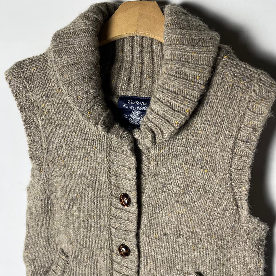 [JPN] 빈티지 브레드버튼 숄카라 니트 베스트 상품이미지3