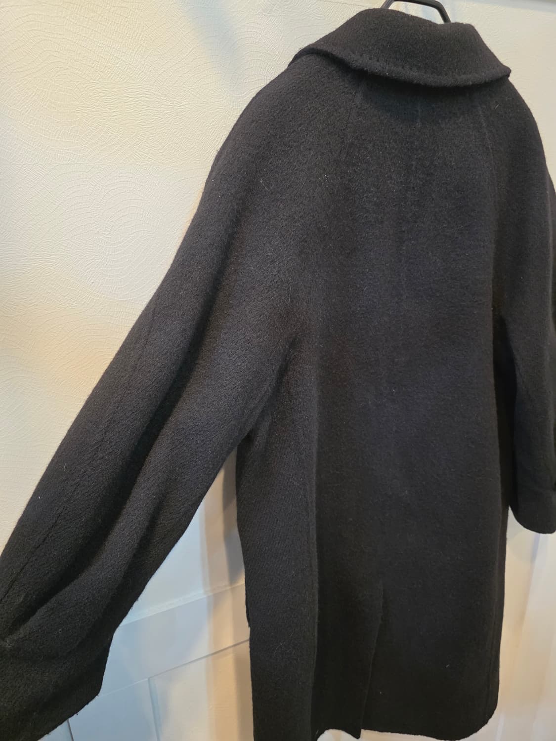 DEWL 알파카 블랙 모직 싱글코트 상품이미지7