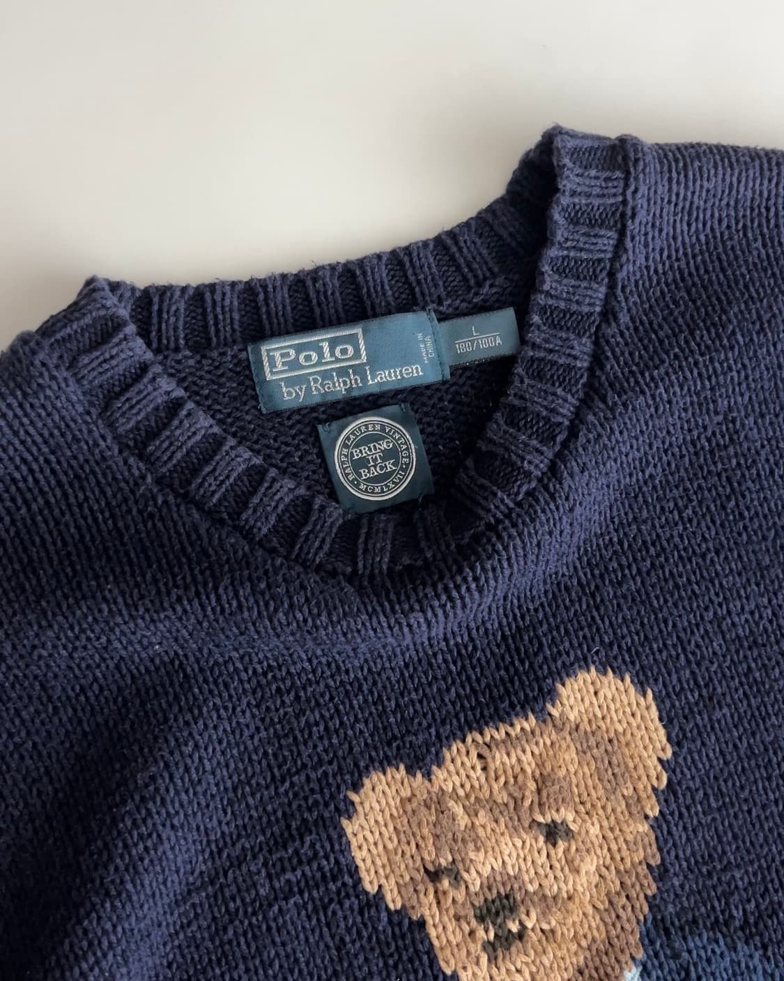 폴로 랄프로렌 50주년 브링 잇 백 한정판 베어 니트 L 상품이미지5