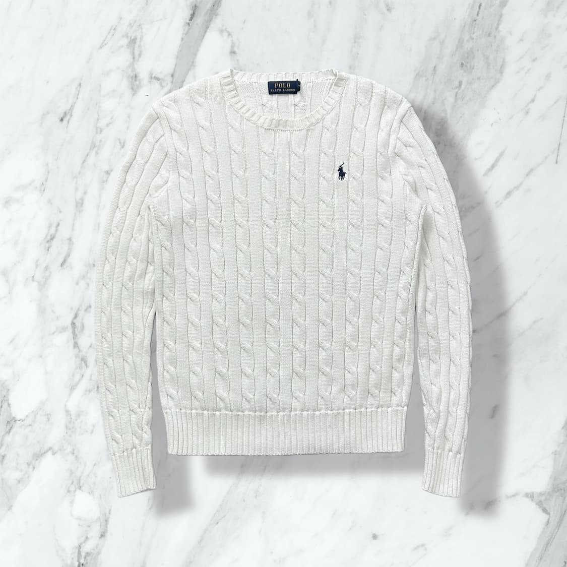 폴로 랄프로렌 화이트 케이블 니트  상품이미지1