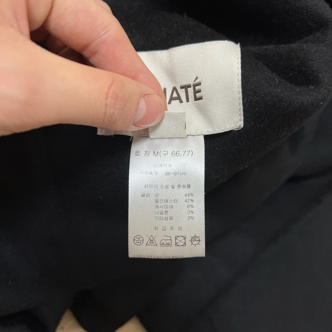 로리에트 핸드메이드 캐시미어 블랙 코트 M/95  상품이미지6