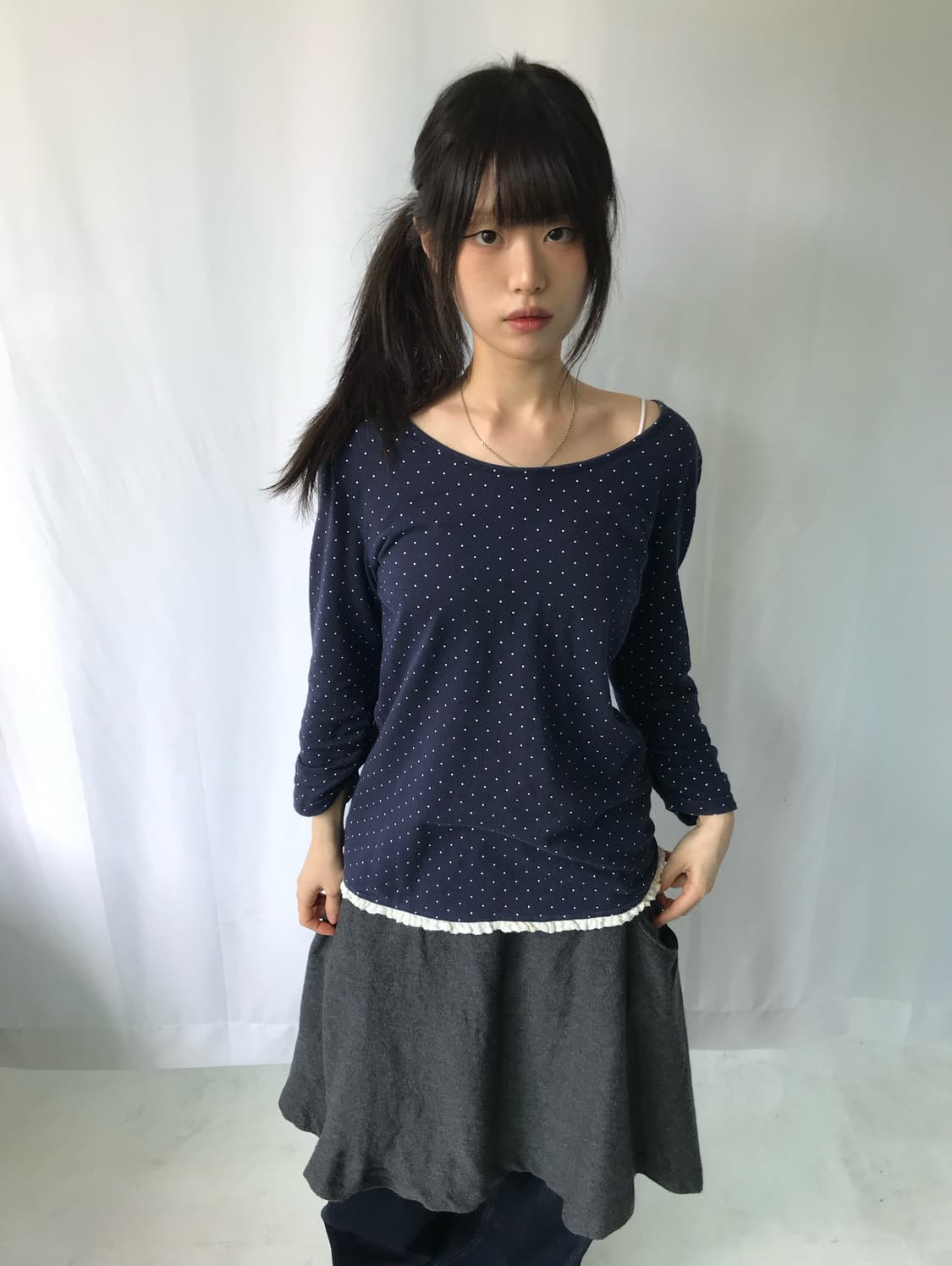 ⊹ Dot Lace Long Sleeve Top 상품이미지1