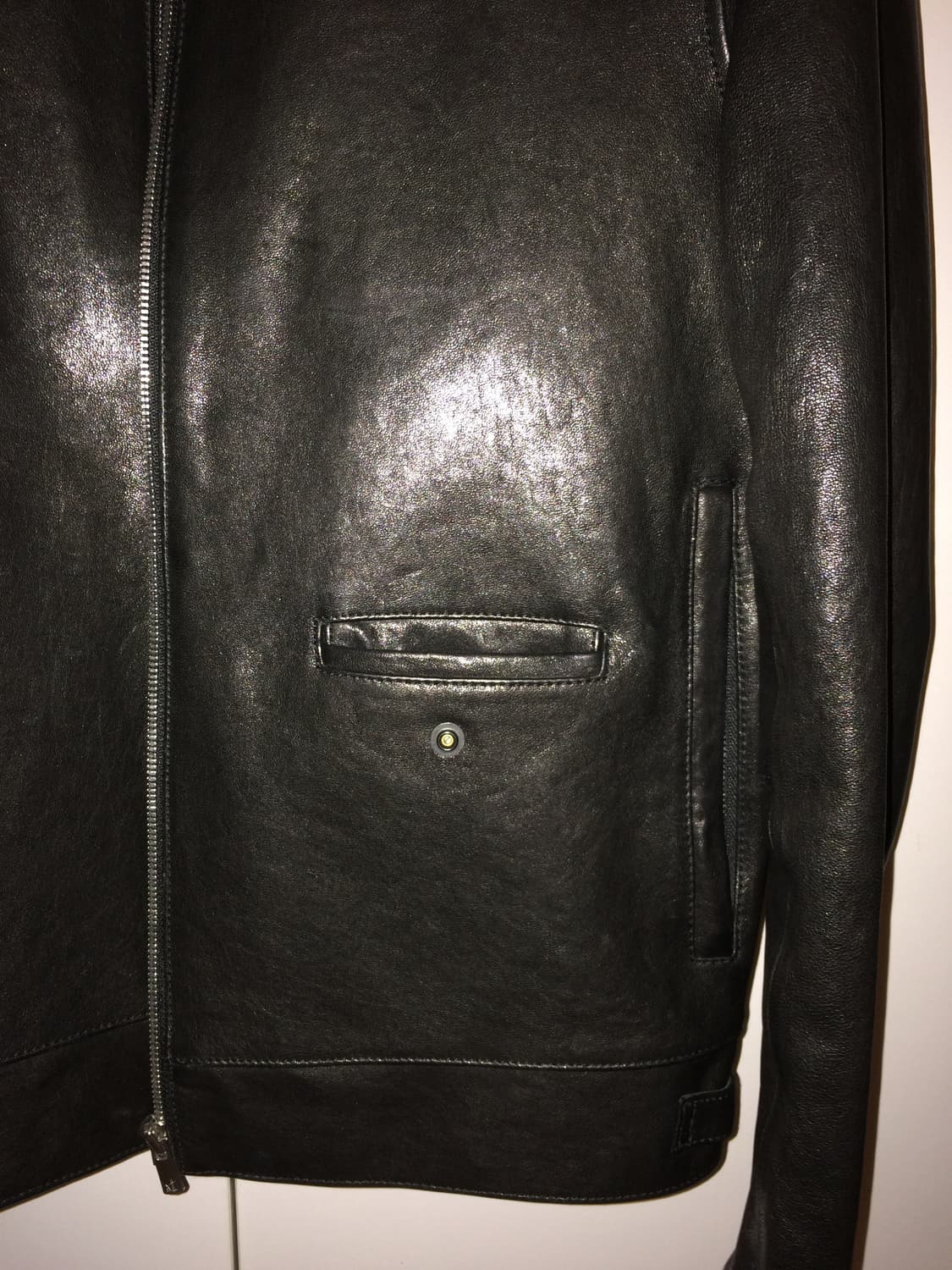 질 스튜어트 램스킨 싱글 블랙 레더 가죽 자켓 / 머듈 상품이미지3