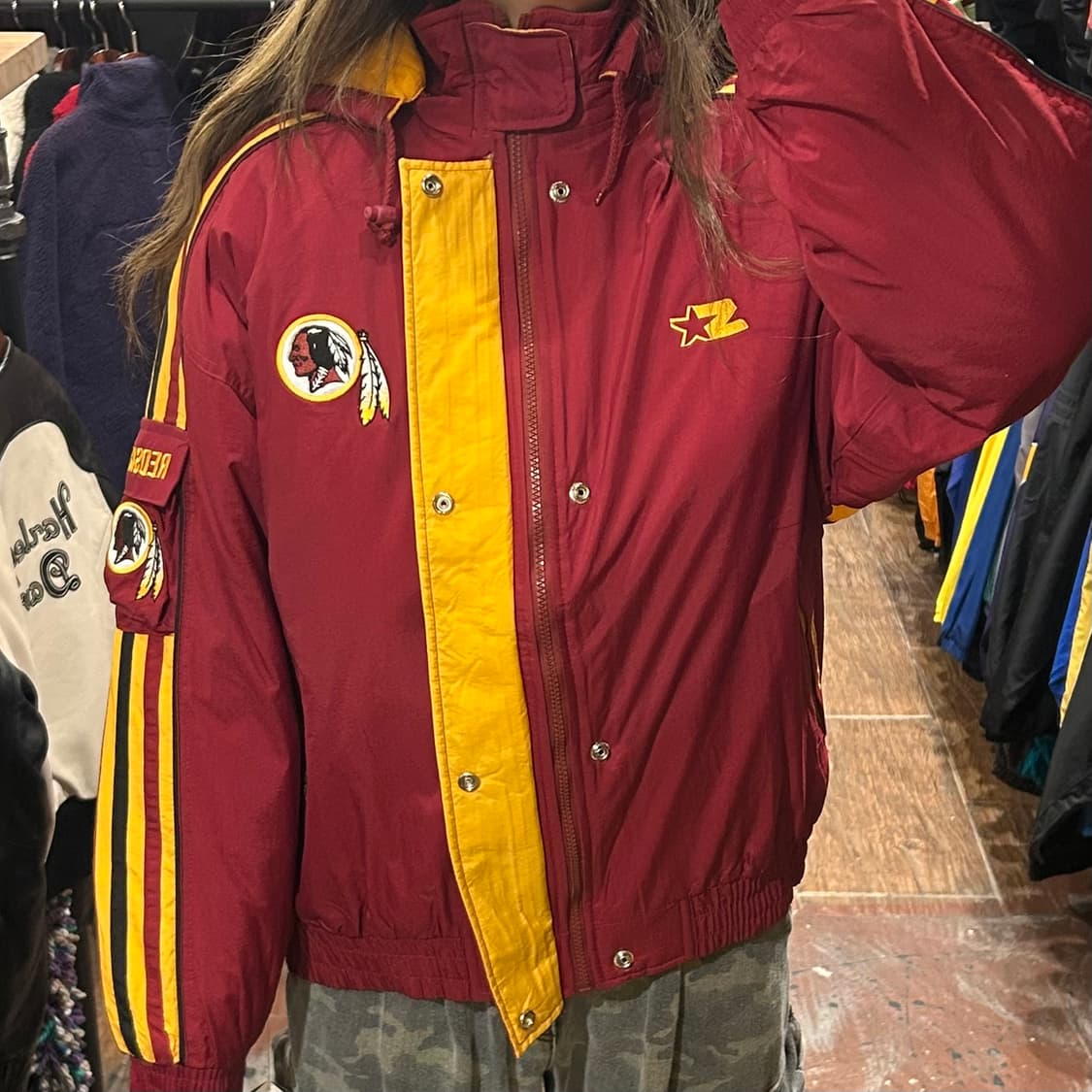 [HI] 스타터XNFL REDSKINS 후드 점퍼 버건디 상품이미지4