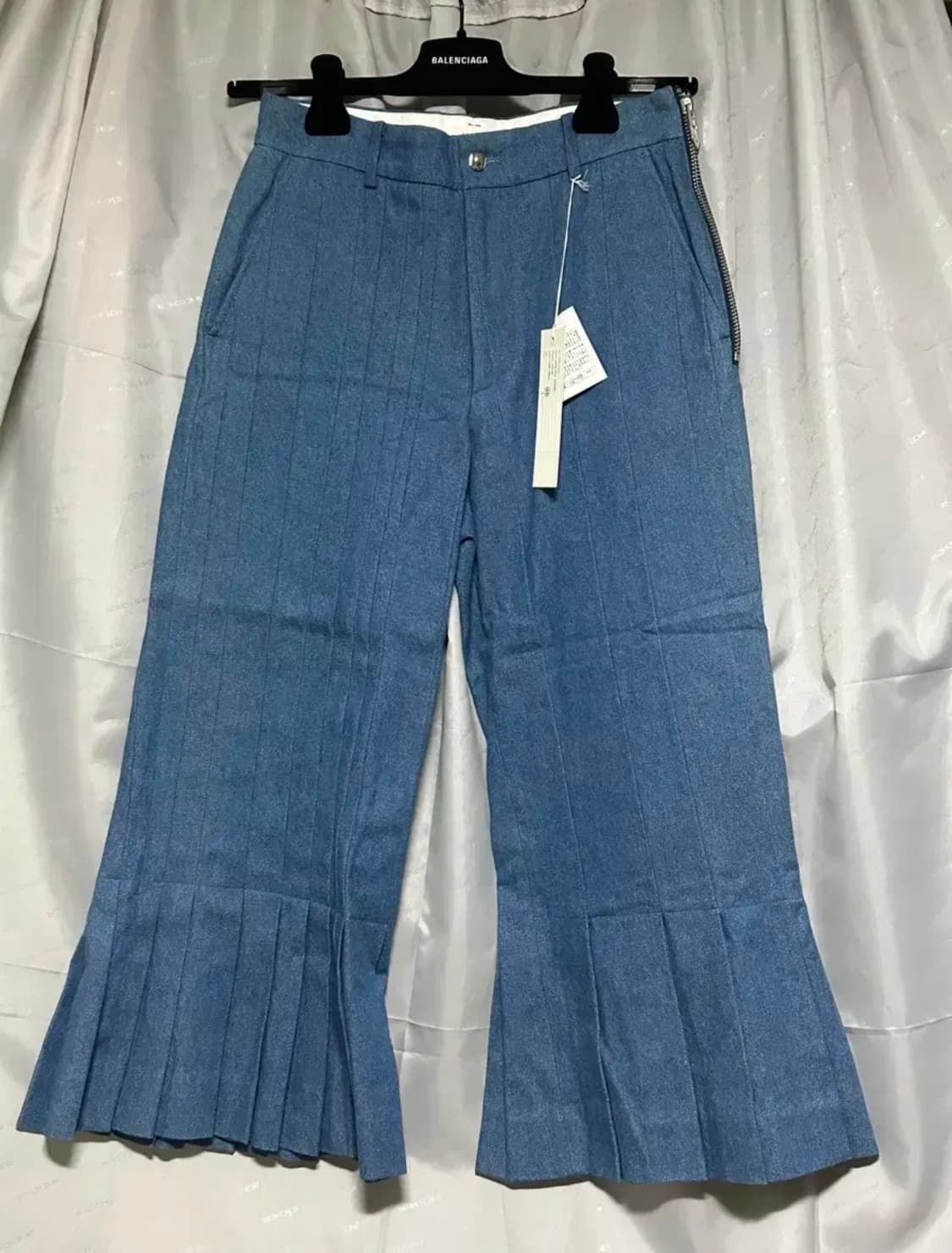 마수 masu 7부 플리츠 팬츠 블루 상품이미지1