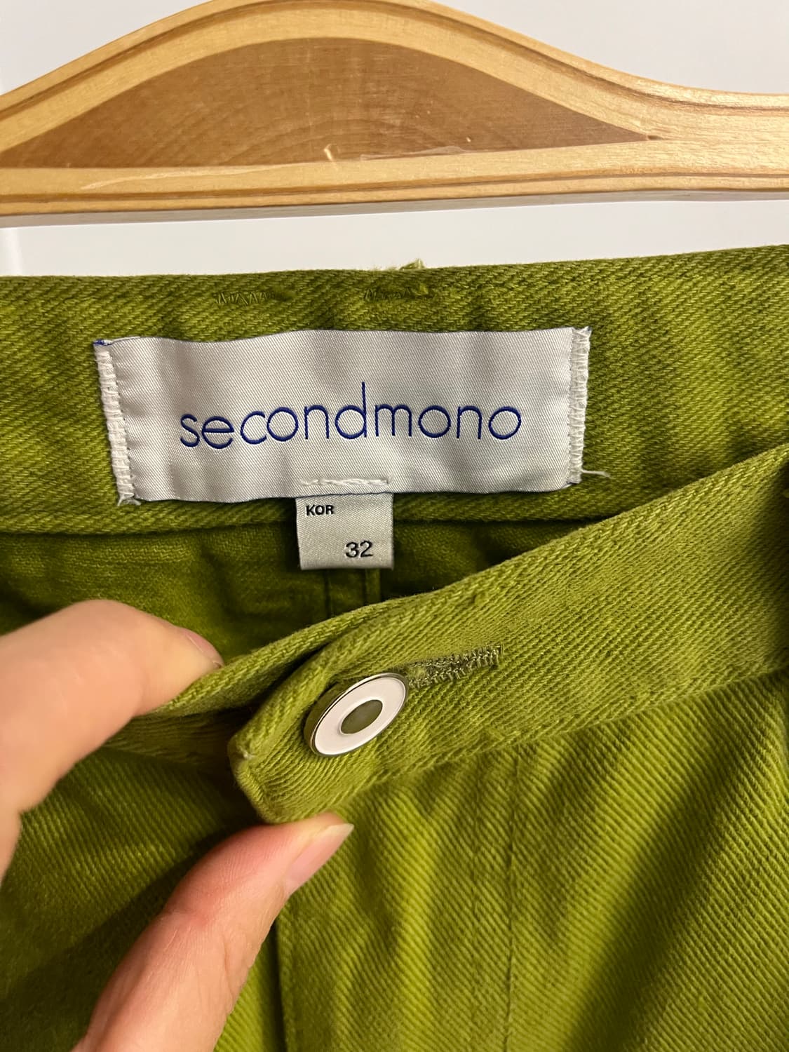 세컨모노 올리브그린 데님팬츠 상품이미지3