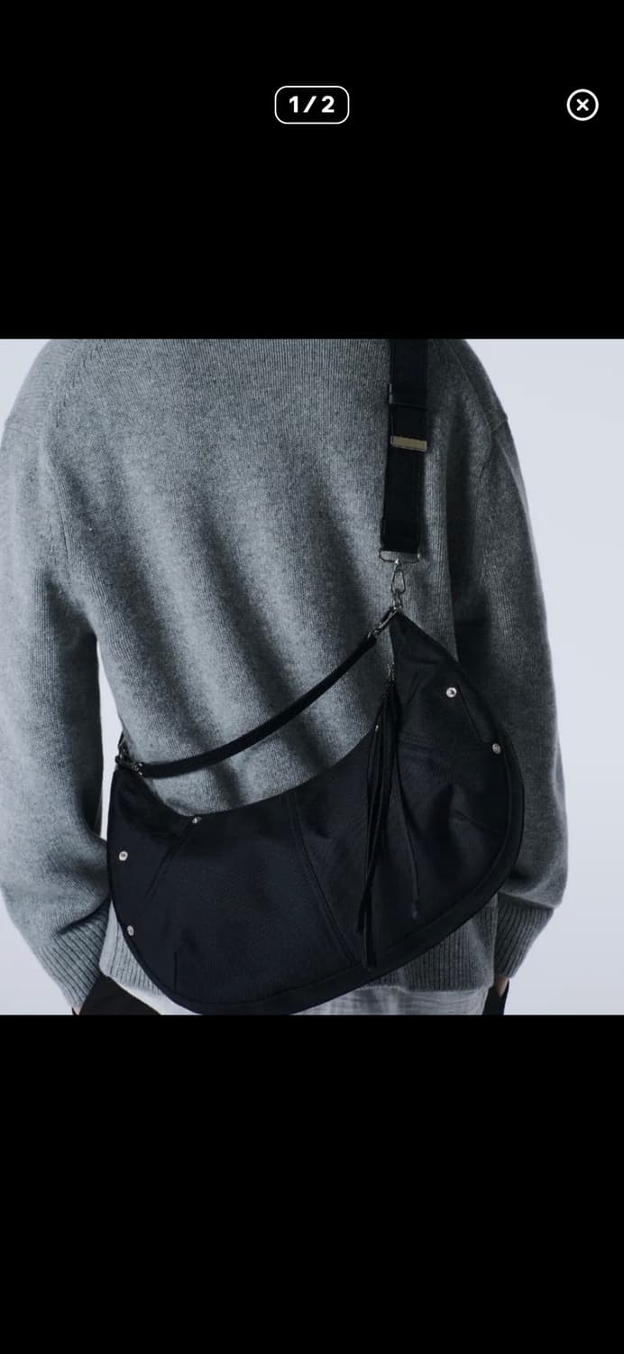 메종 미네드 TWO TONE SADDLEBAG BLACK 상품이미지1