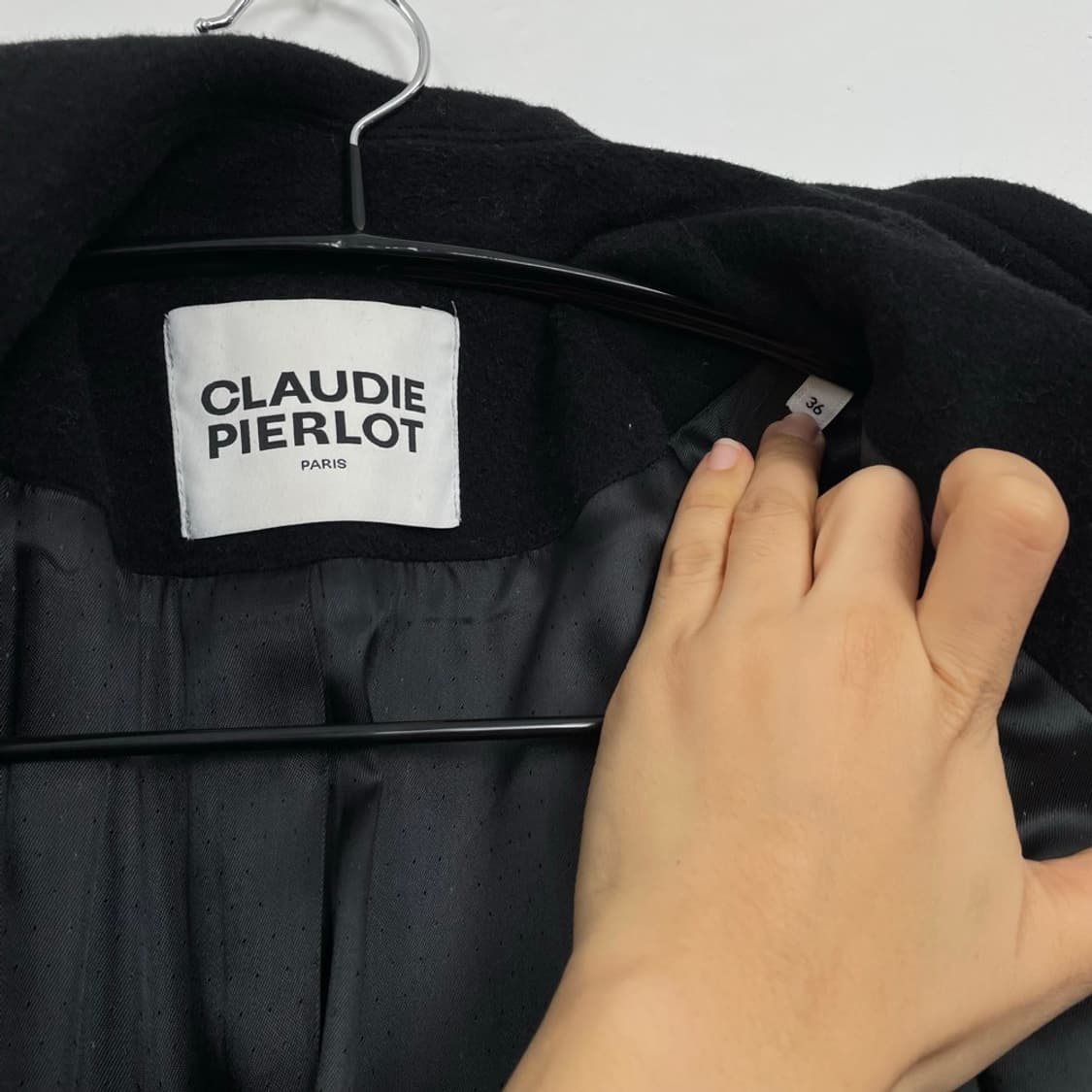 끌로디피에로 Claudie Pierlot 블랙 울 롱코트 36 상품이미지3
