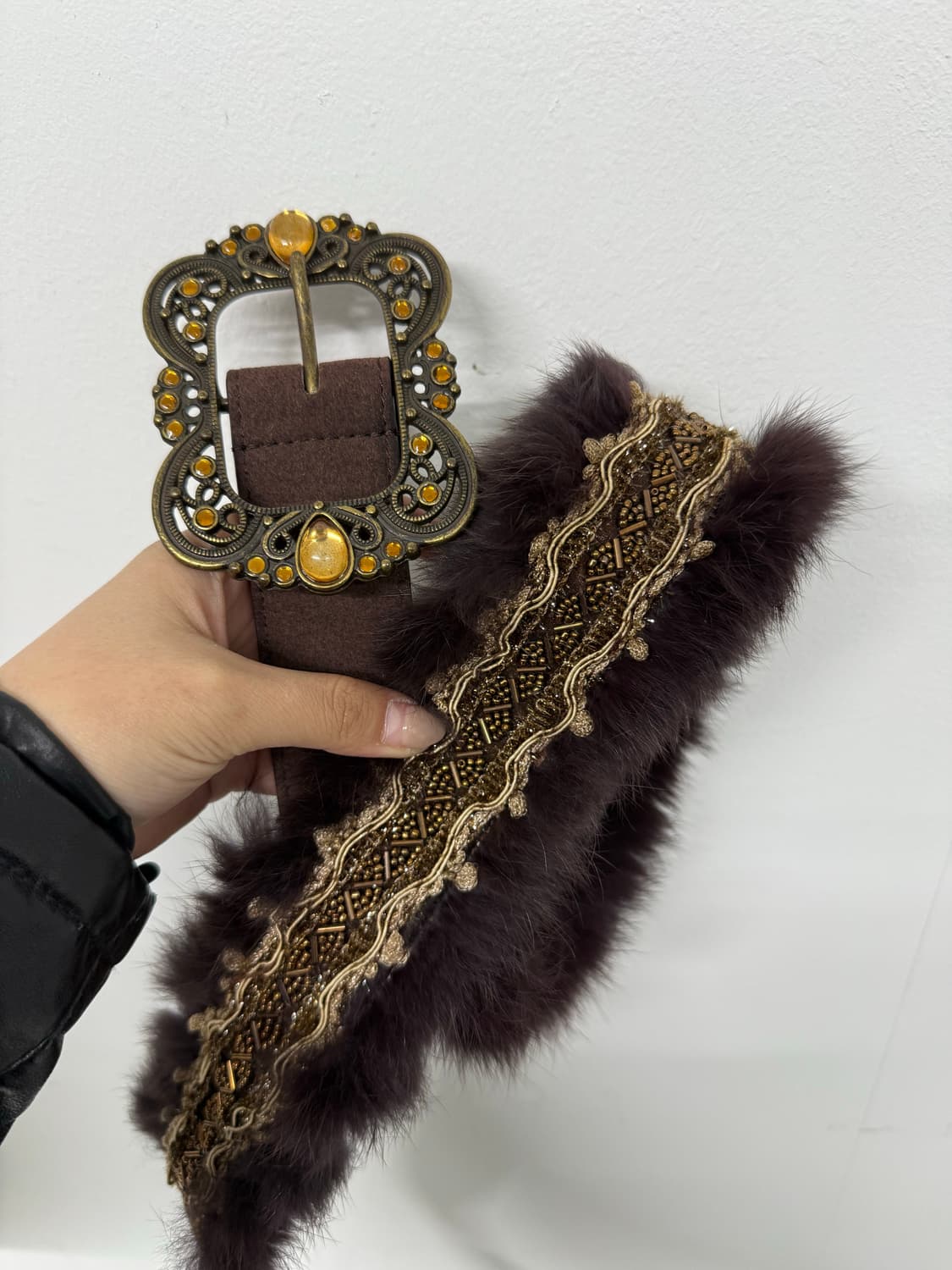 00s fur jewerly belt 상품이미지1