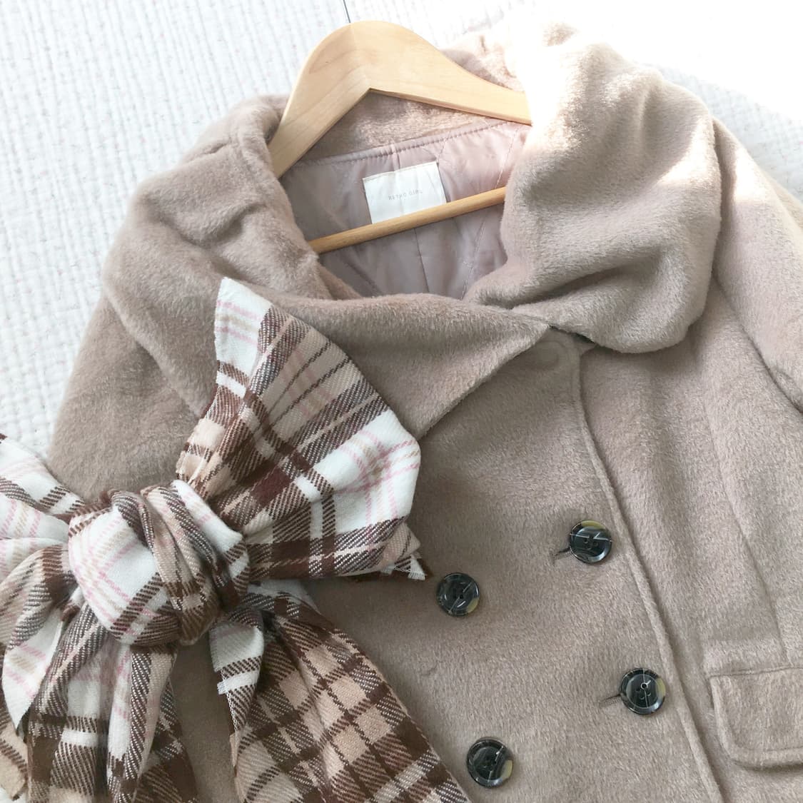 JPN/ 만두카라코트 숏코트 라떼코트 더블단추코트모리걸코트 둥근카라코트 상품이미지2