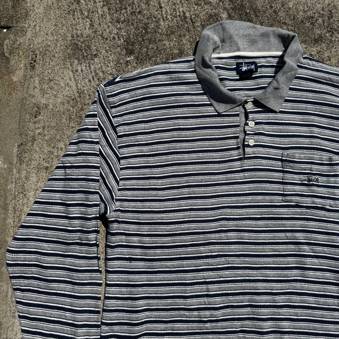 [XL] 90s Stussy 스투시 단가라 카라 긴팔티 상품이미지3