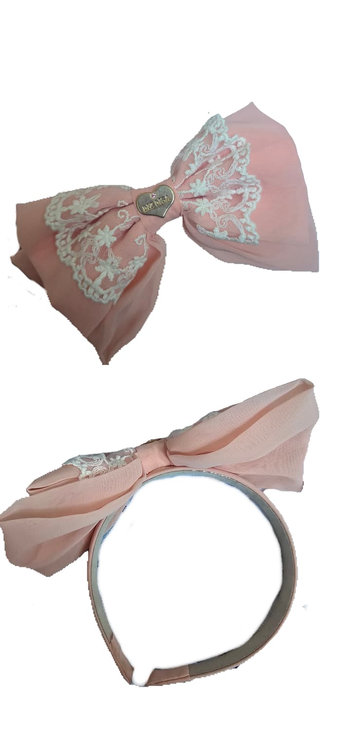 Lizlisa 리즈리사 코랄핑크 리본 카츄사 머리띠 상품이미지1