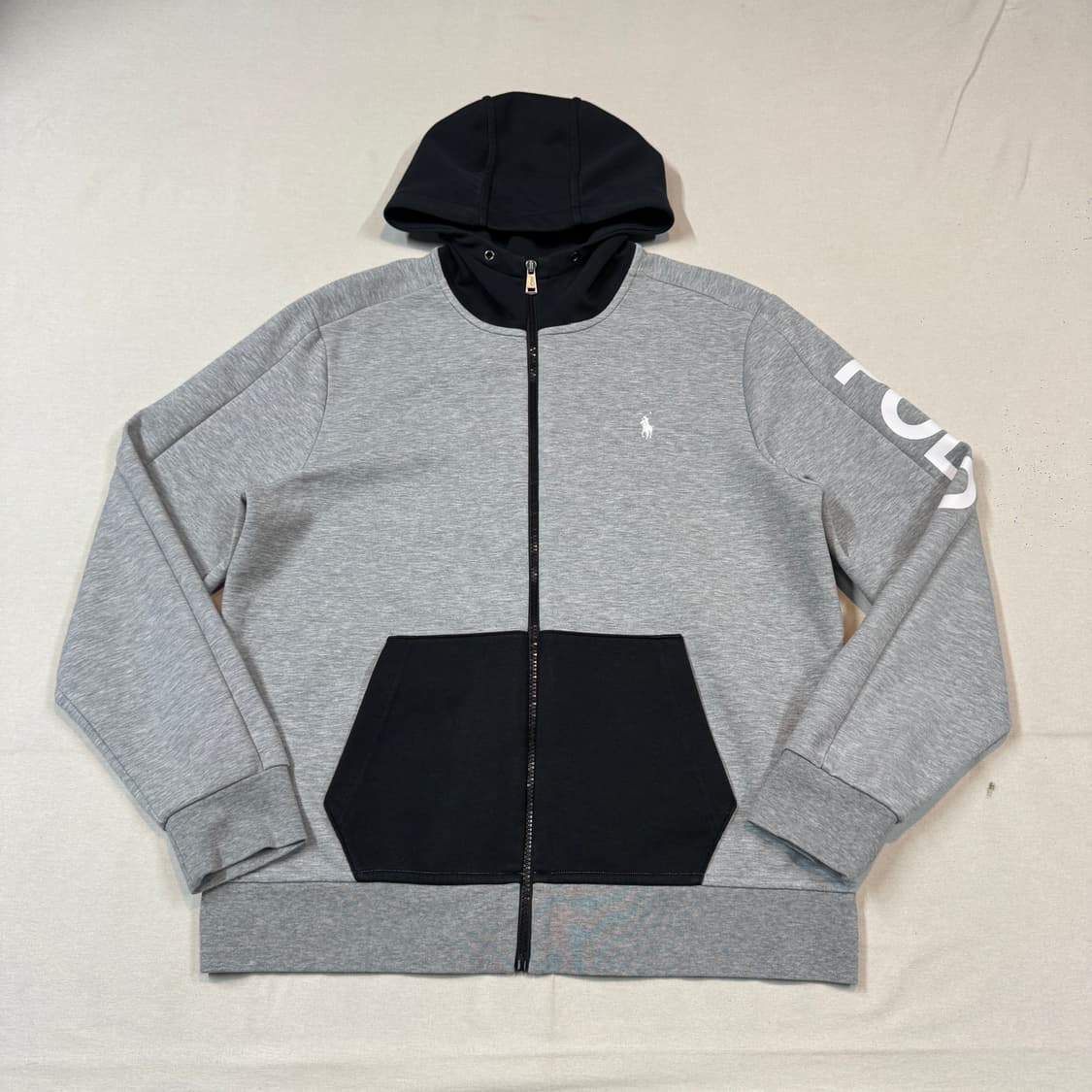 L) 폴로 랄프로렌 스펠로고 후드집업 그레이/블랙 상품이미지1