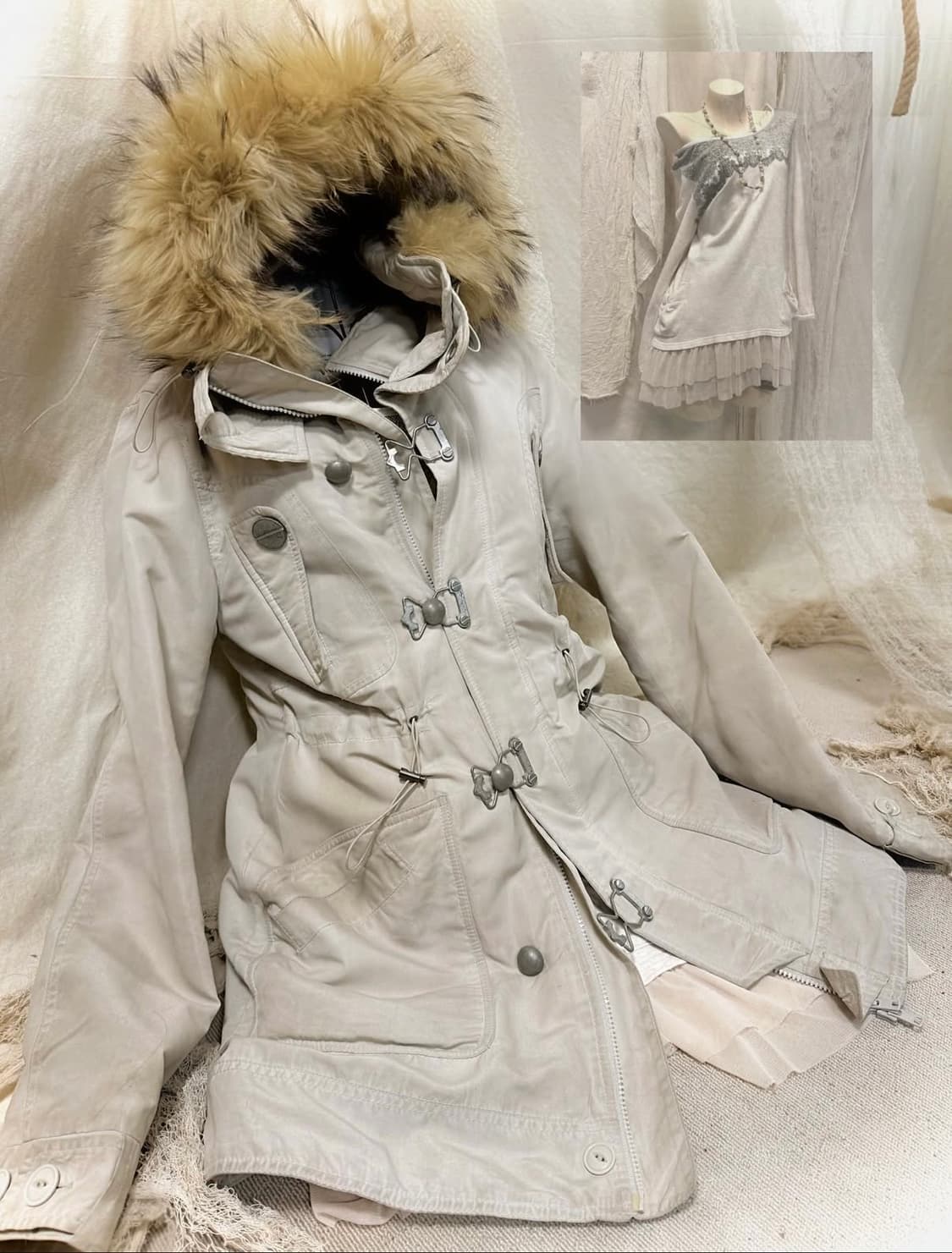 SLY Soft White Fur Layered Set 상품이미지1