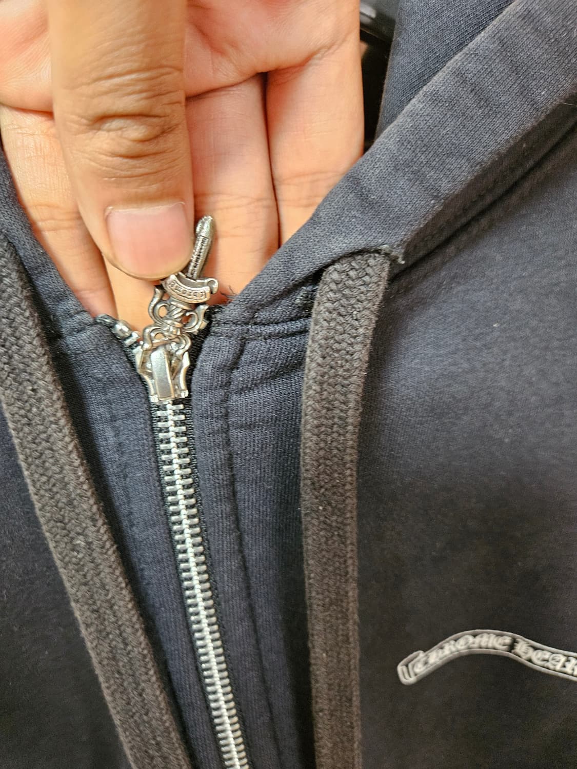 [M] 크롬하츠 스크롤라벨 헤비 웨이트 후드집업 상품이미지4