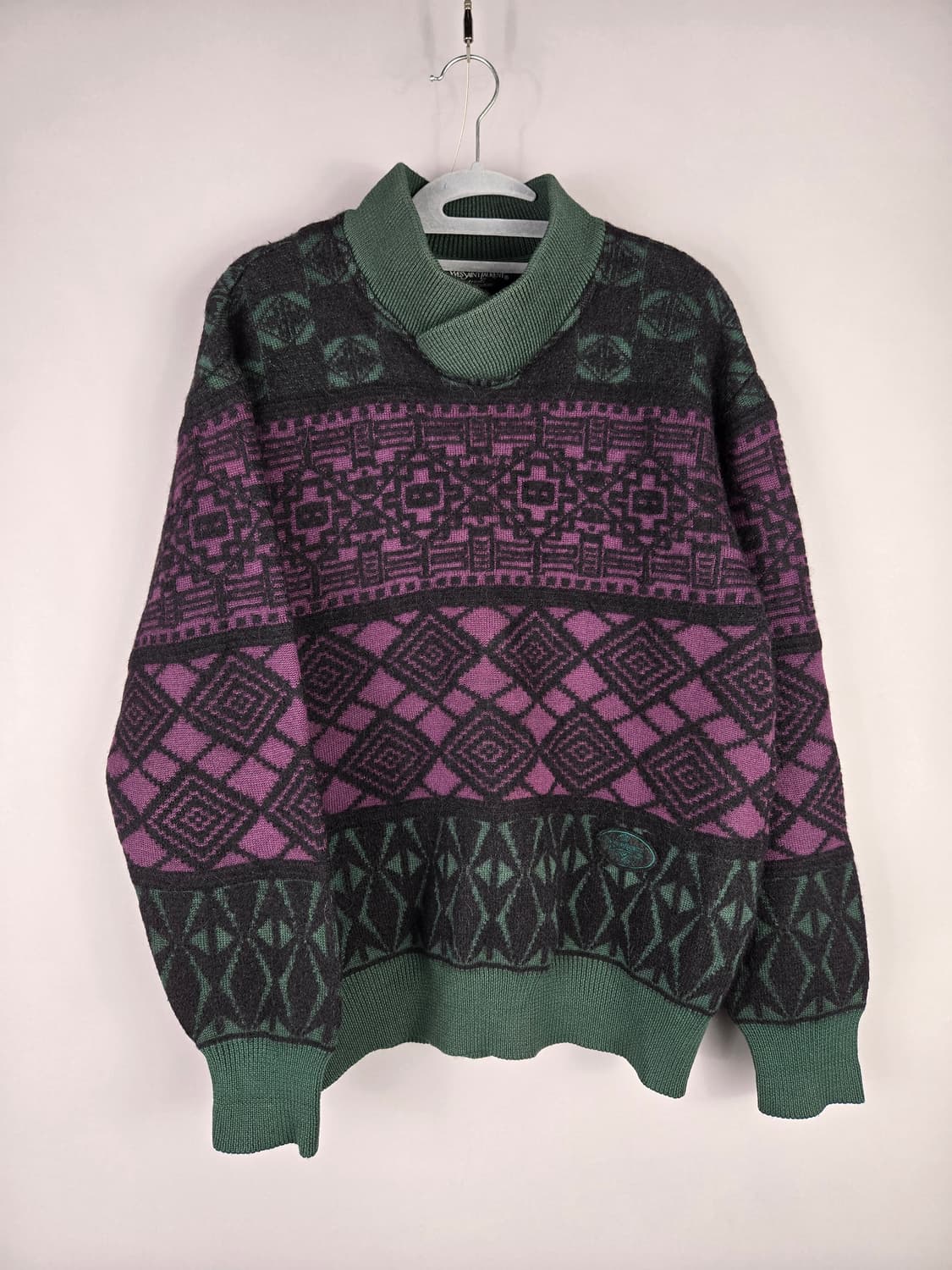 [무료배송]입생로랑 105 빈티지 남성 울 혼방 패턴 니트 상품이미지1