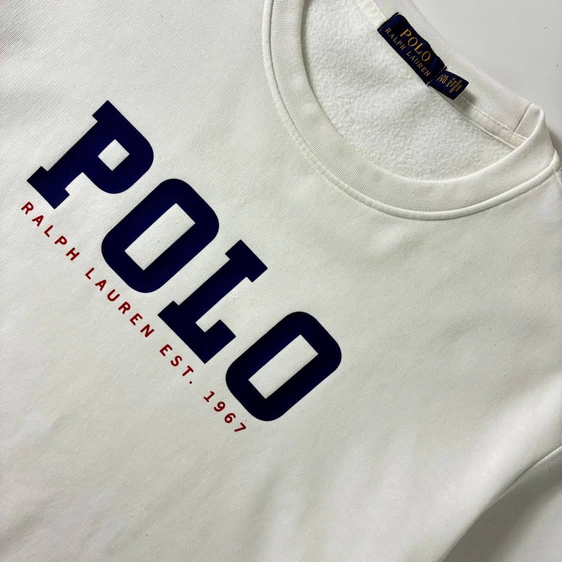 Polo  폴로 랄프로렌 스펠아웃 폴리쉘 화이트 맨투맨 상품이미지3