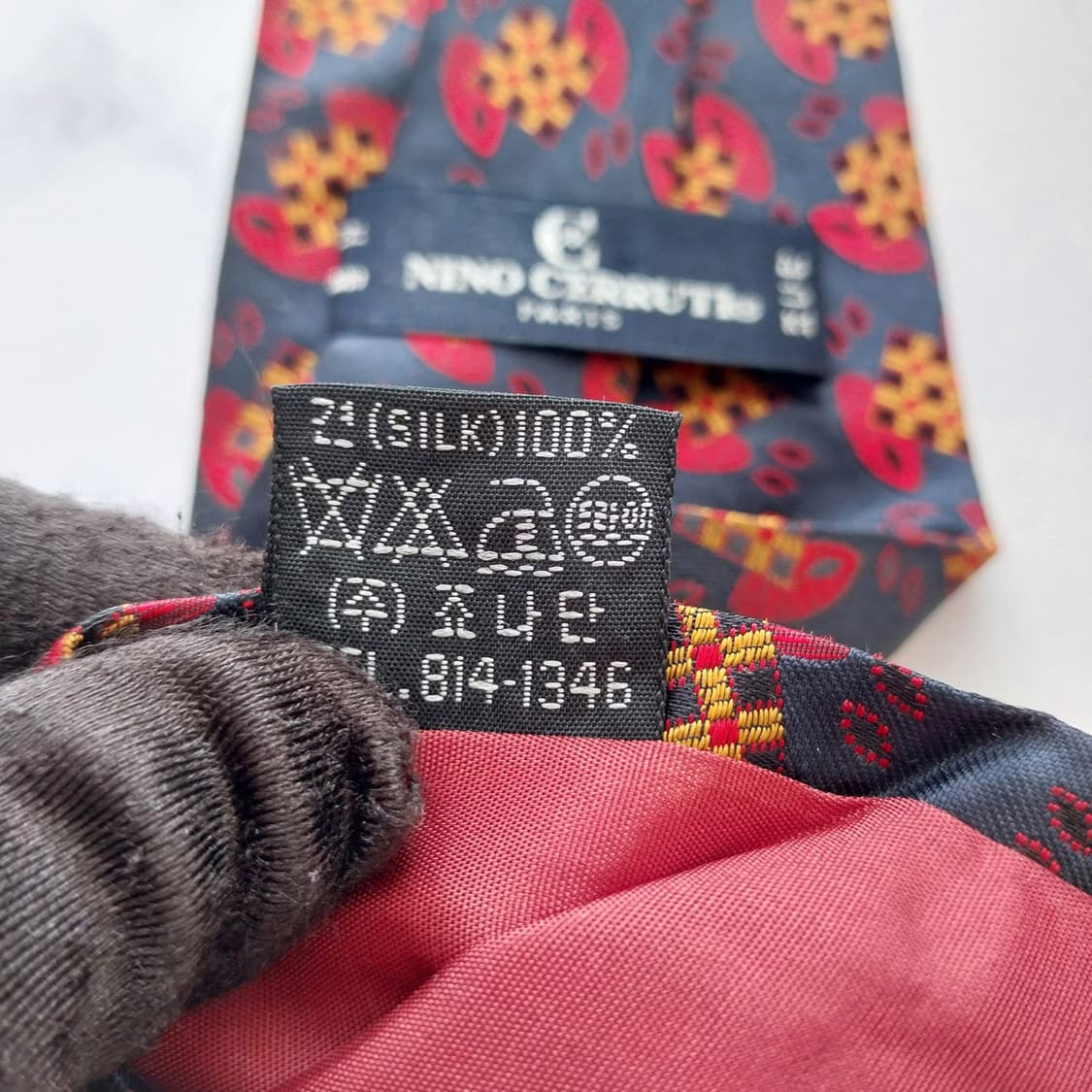 NINO CERRUTI 세루티 넥타이 다크네이비 패턴 A+등급 K2418 상품이미지10