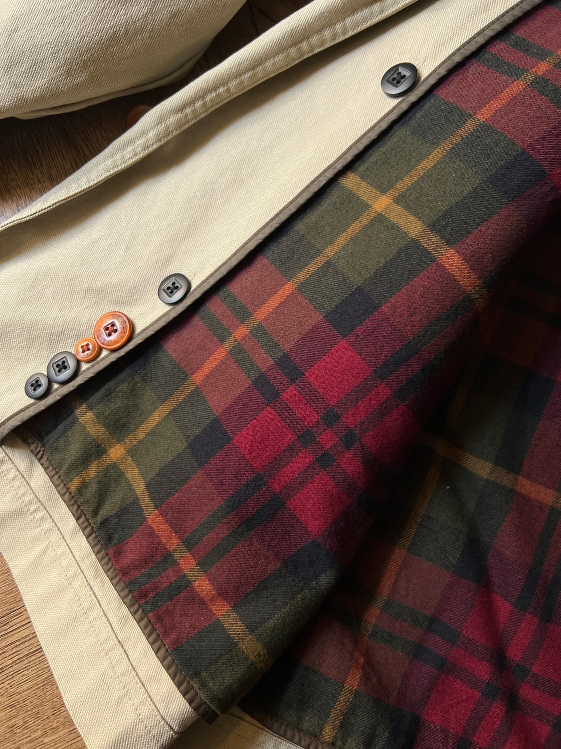 [L]L.L.Bean USA 엘엘빈 타탄체크 라이닝 아이보리 헌팅 자켓 상품이미지8