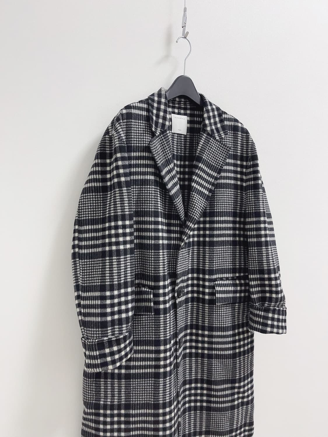 산드로옴므 울 캐시미어 체크 핸드메이드 코트 상품이미지2