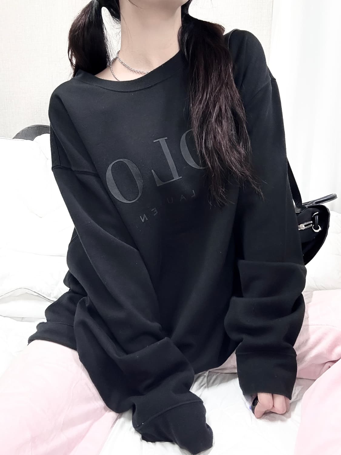 폴로 신형 빅로고 블랙 맨투맨 상품이미지1