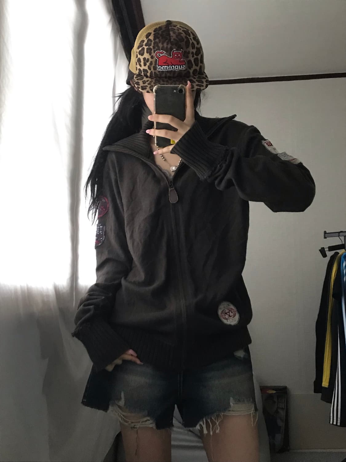 디젤 카키 패치디테일 니트집업 상품이미지1