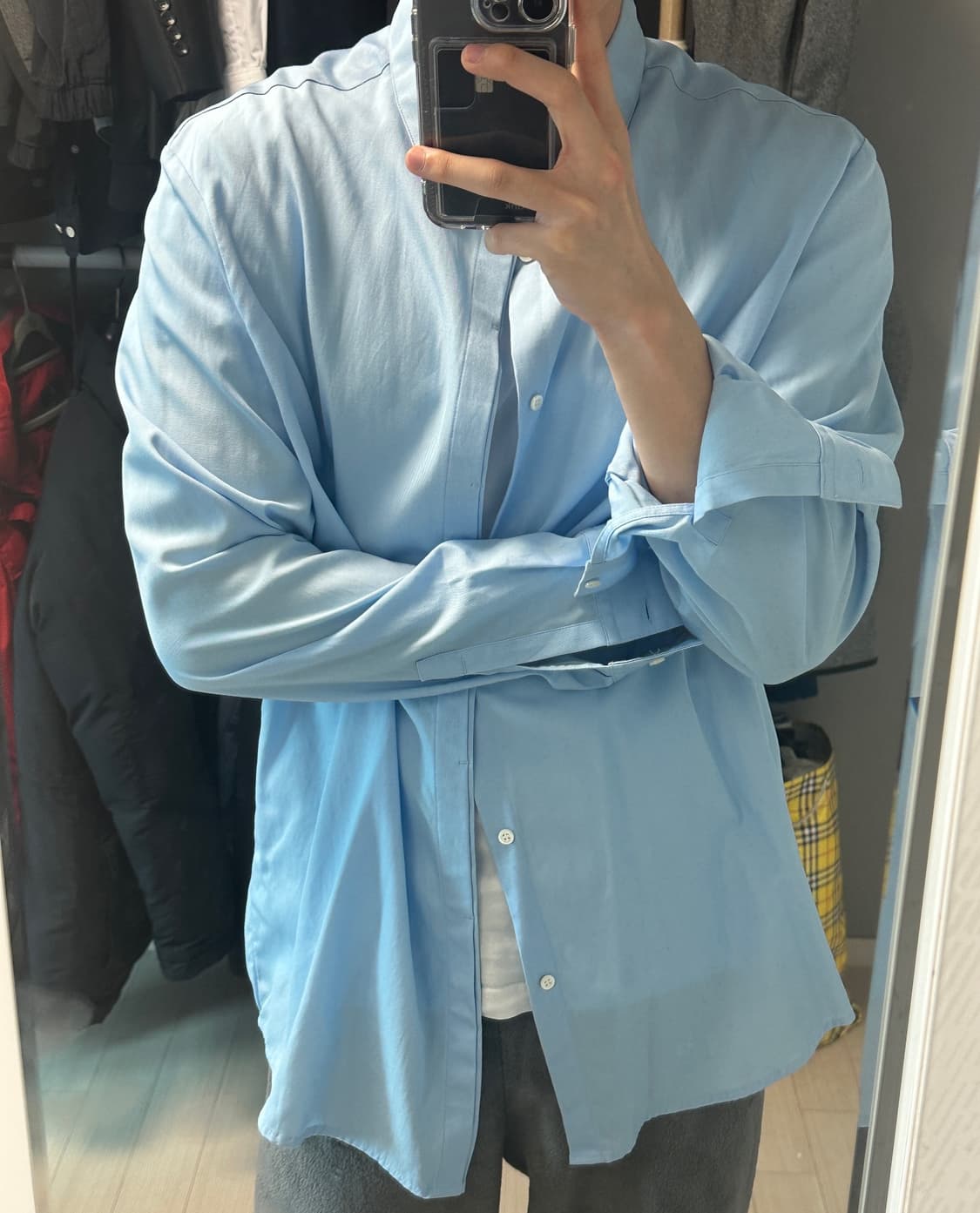 L) 코스 cos 릴랙스드 오버셔츠 스카이블루 상품이미지4