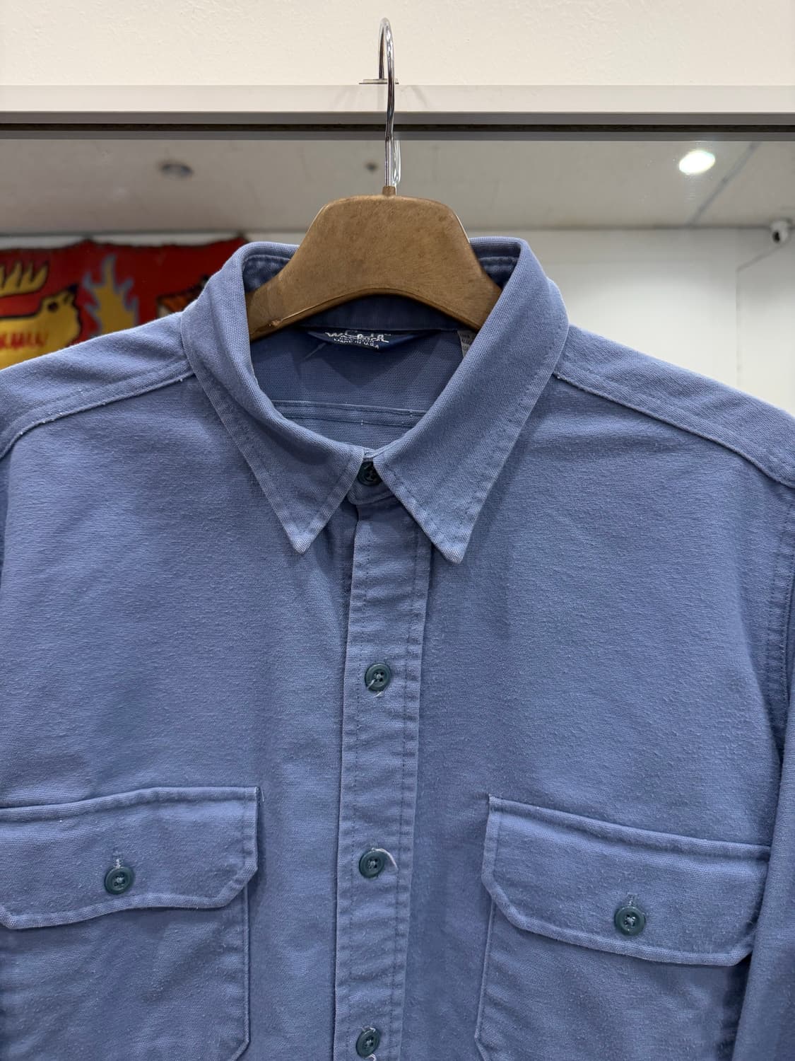 80s Woolrich 울리치 헤비 코튼 플란넬 워크 셔츠 (USA) 상품이미지3