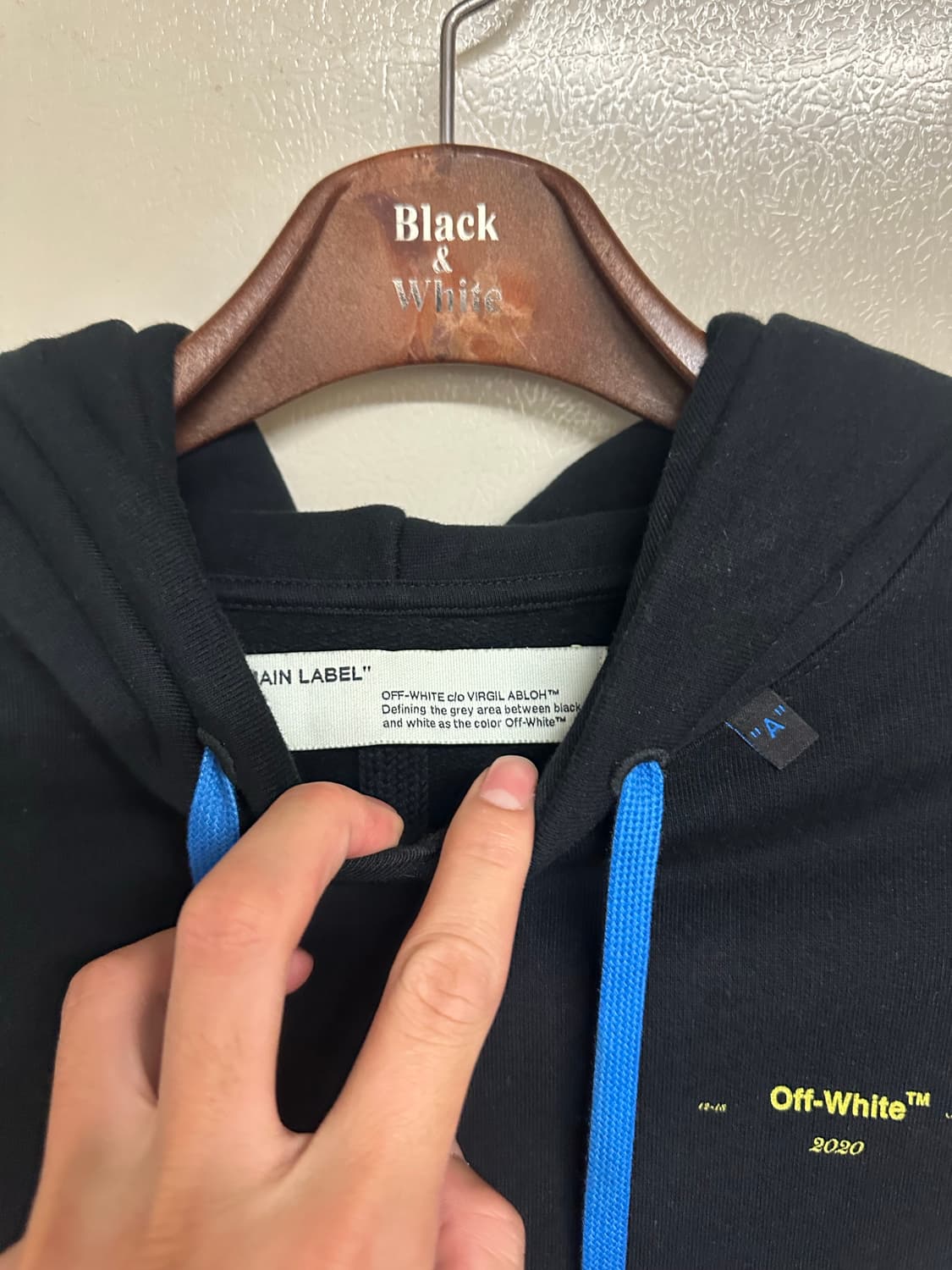 Off-White 후드티 XL 블랙 (105-110) 19FW 마지막 상품이미지5