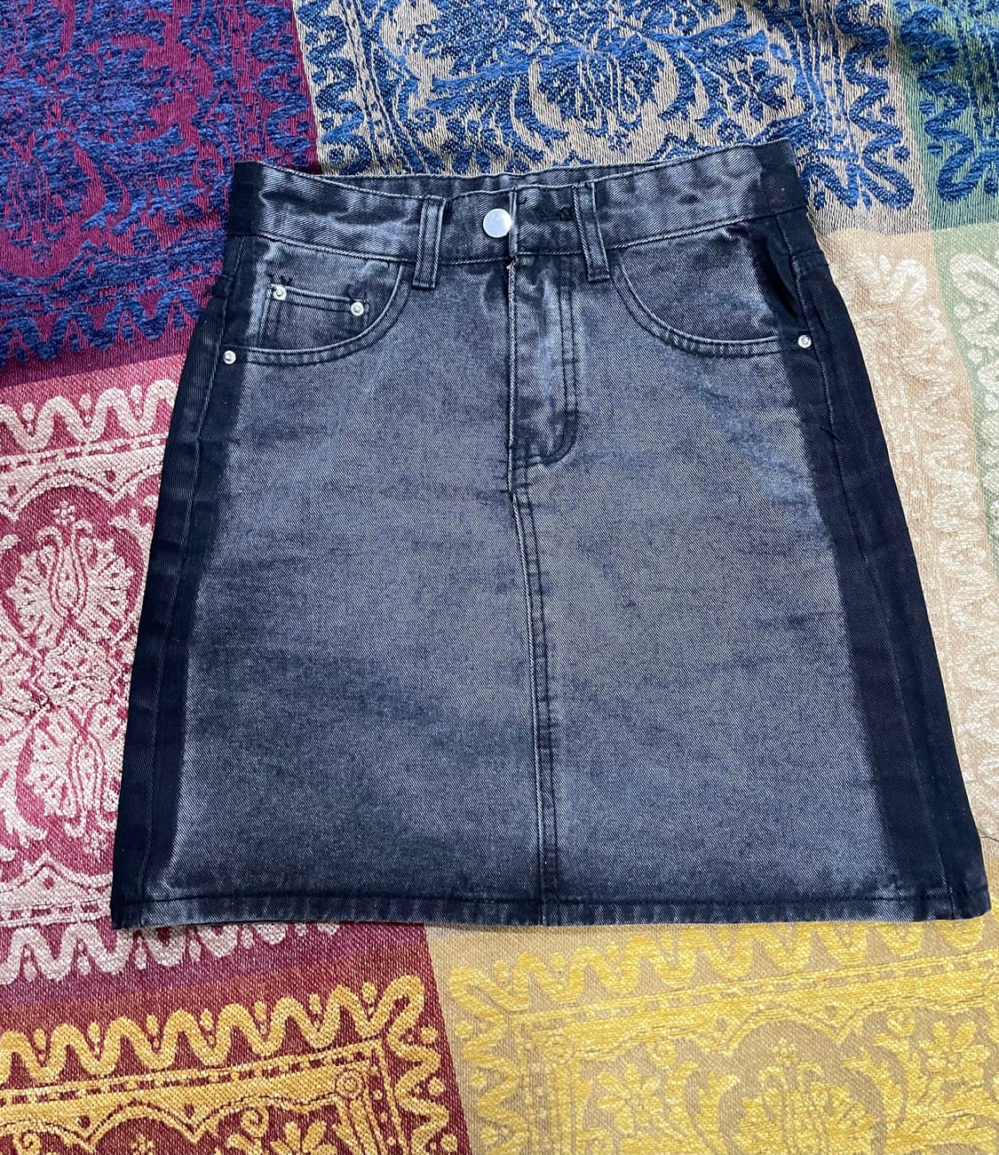 black jean skirt 상품이미지1