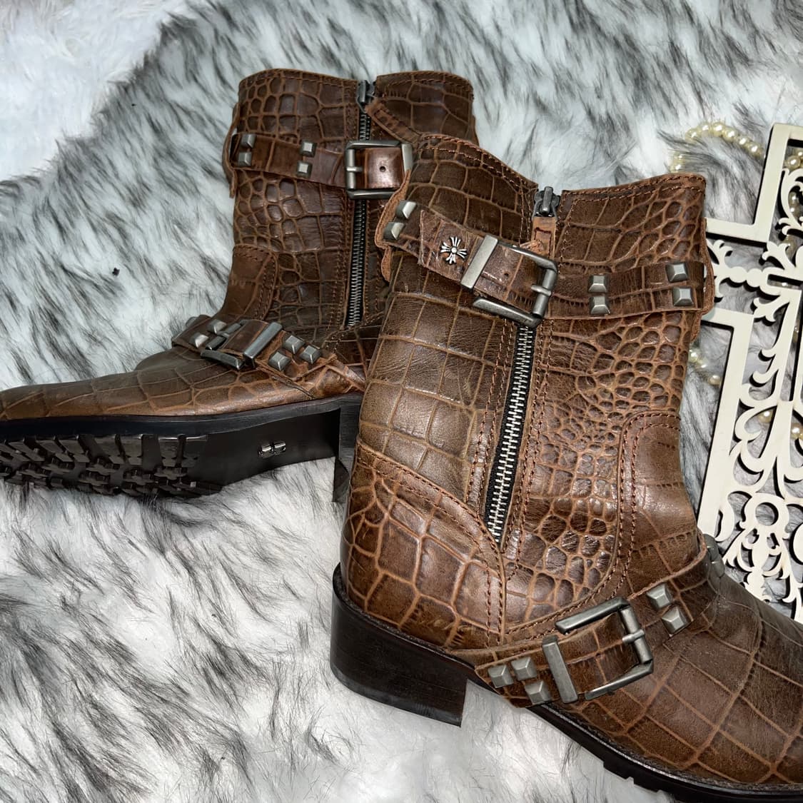 빈티지 브라운 벨티드 부츠 상품이미지2