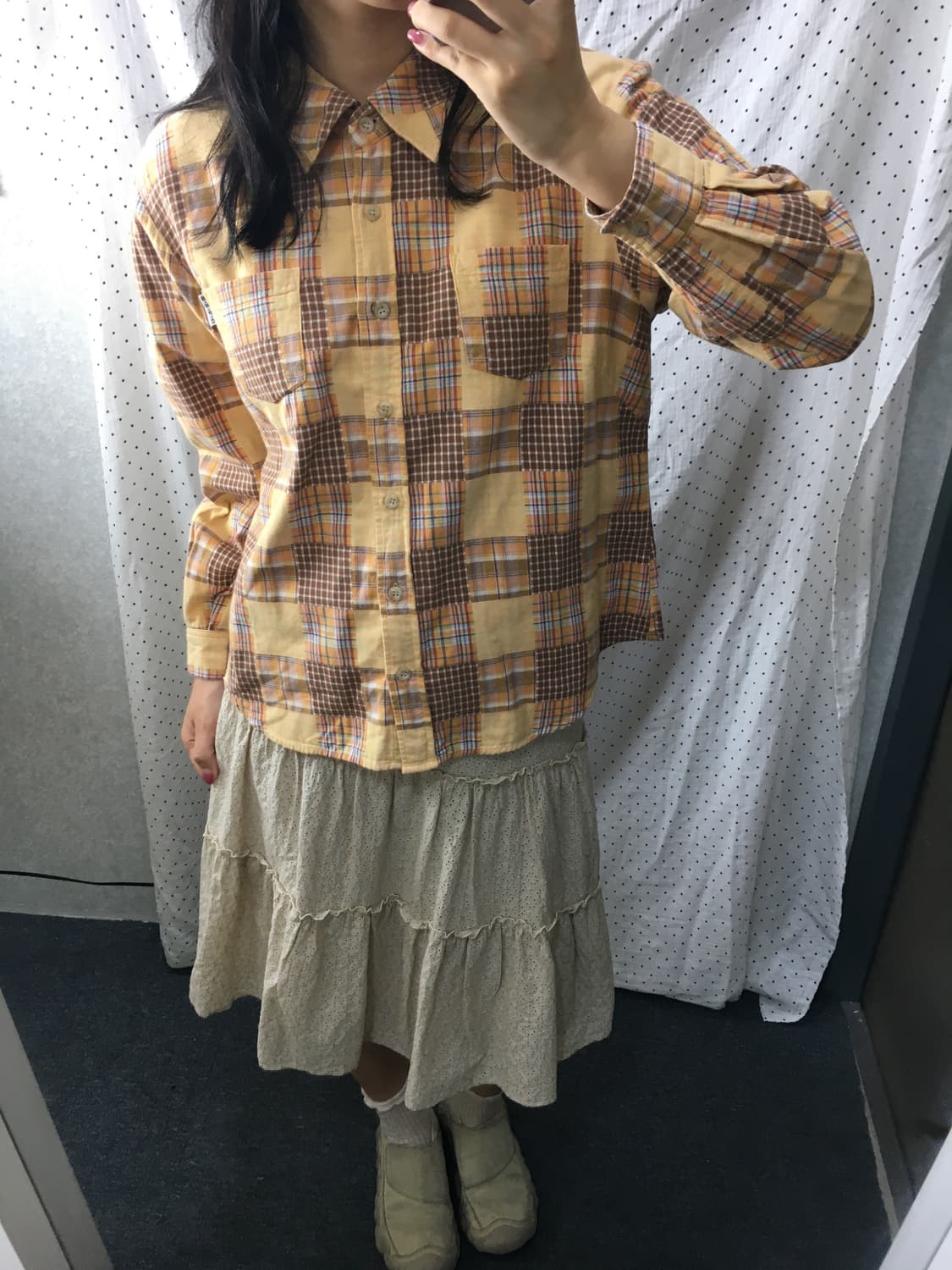 오렌지 패치 긴소매 셔츠 상품이미지2