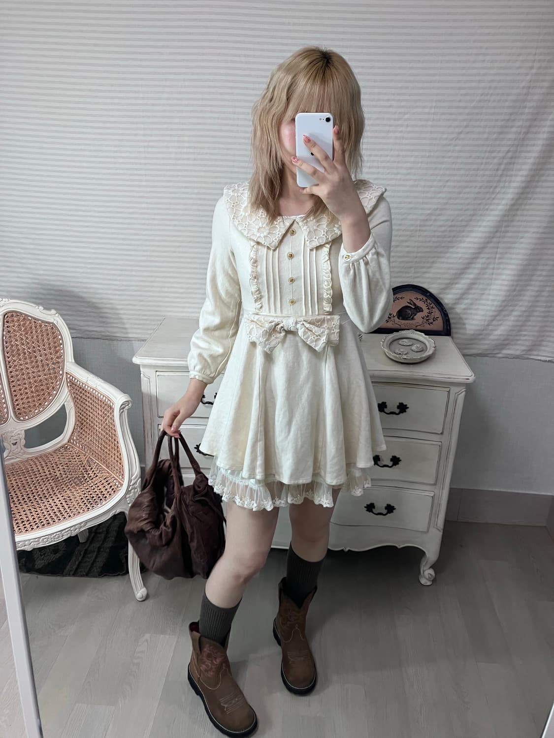 Lizlisa ivory princess ribbon one-piece 상품이미지6