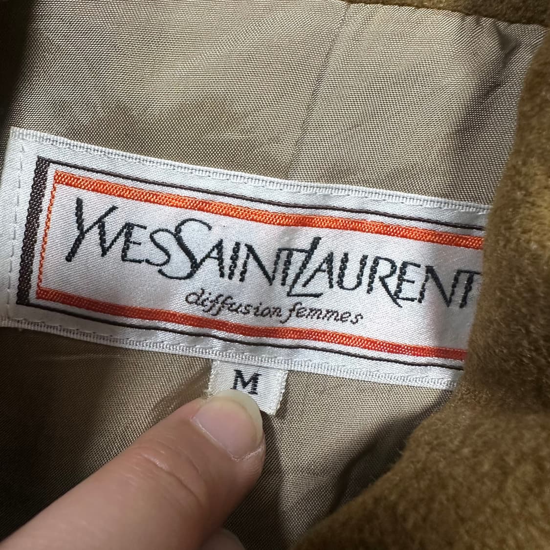 ✨ (바배) YSL 입생로랑 더블 브레스티드 울  브라운 숏 코트 상품이미지4