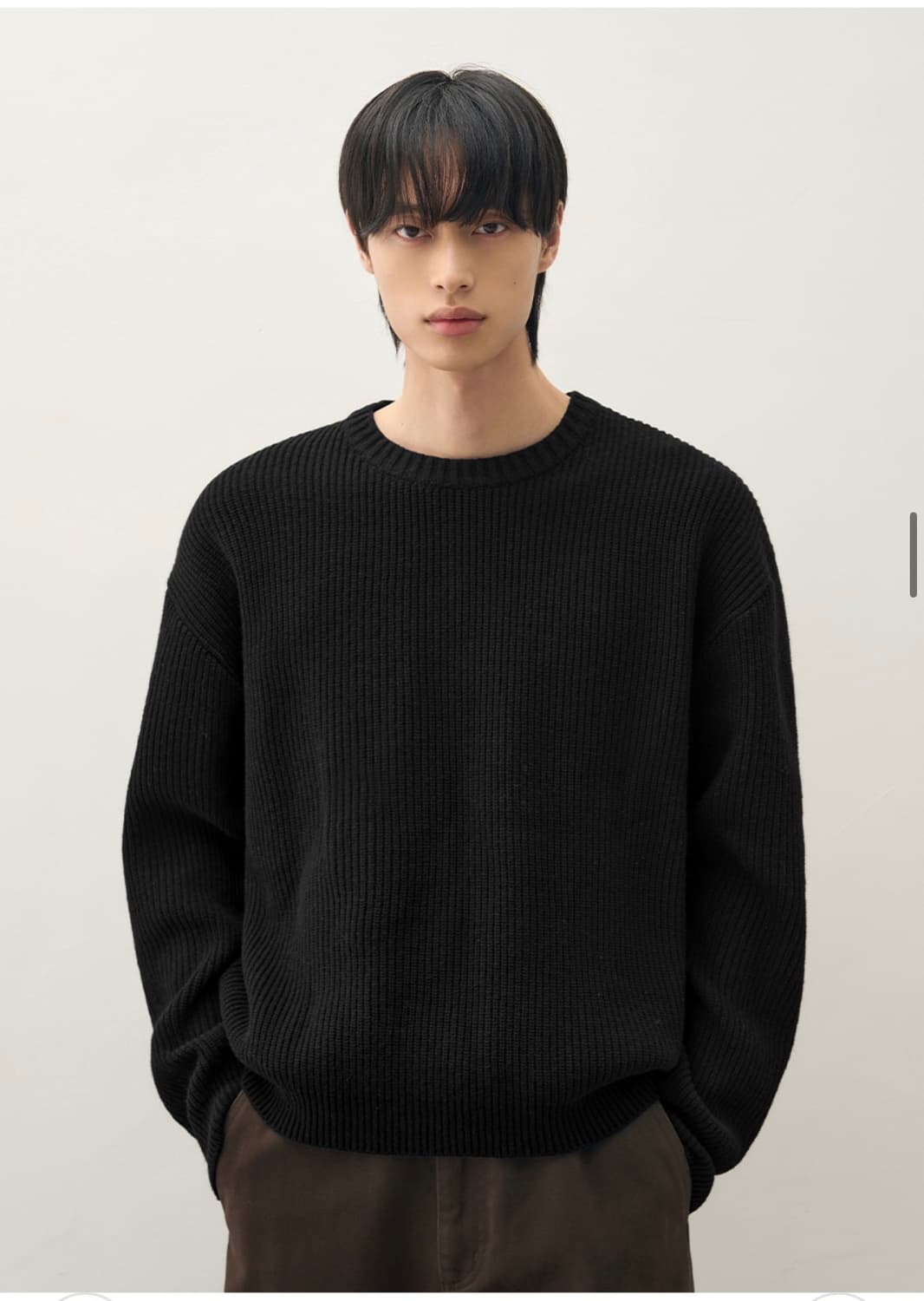 (XL) 드로우핏 램스 울 하찌 라운드 니트 BLACK 판매 상품이미지5