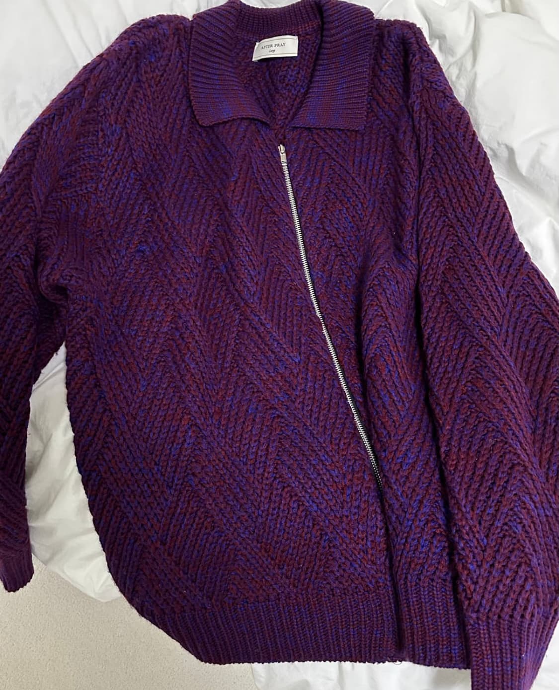 에프터프레이 인타르시아 니트집업 가디건 상품이미지2