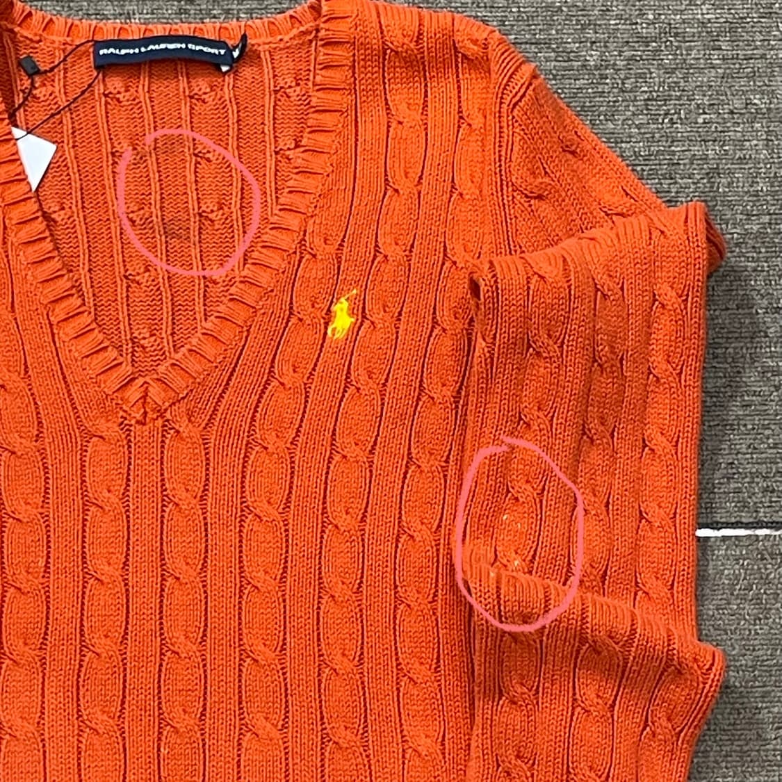 (M) POLO 폴로 랄프로렌 스포츠 케이블 브이넥 니트 상품이미지4