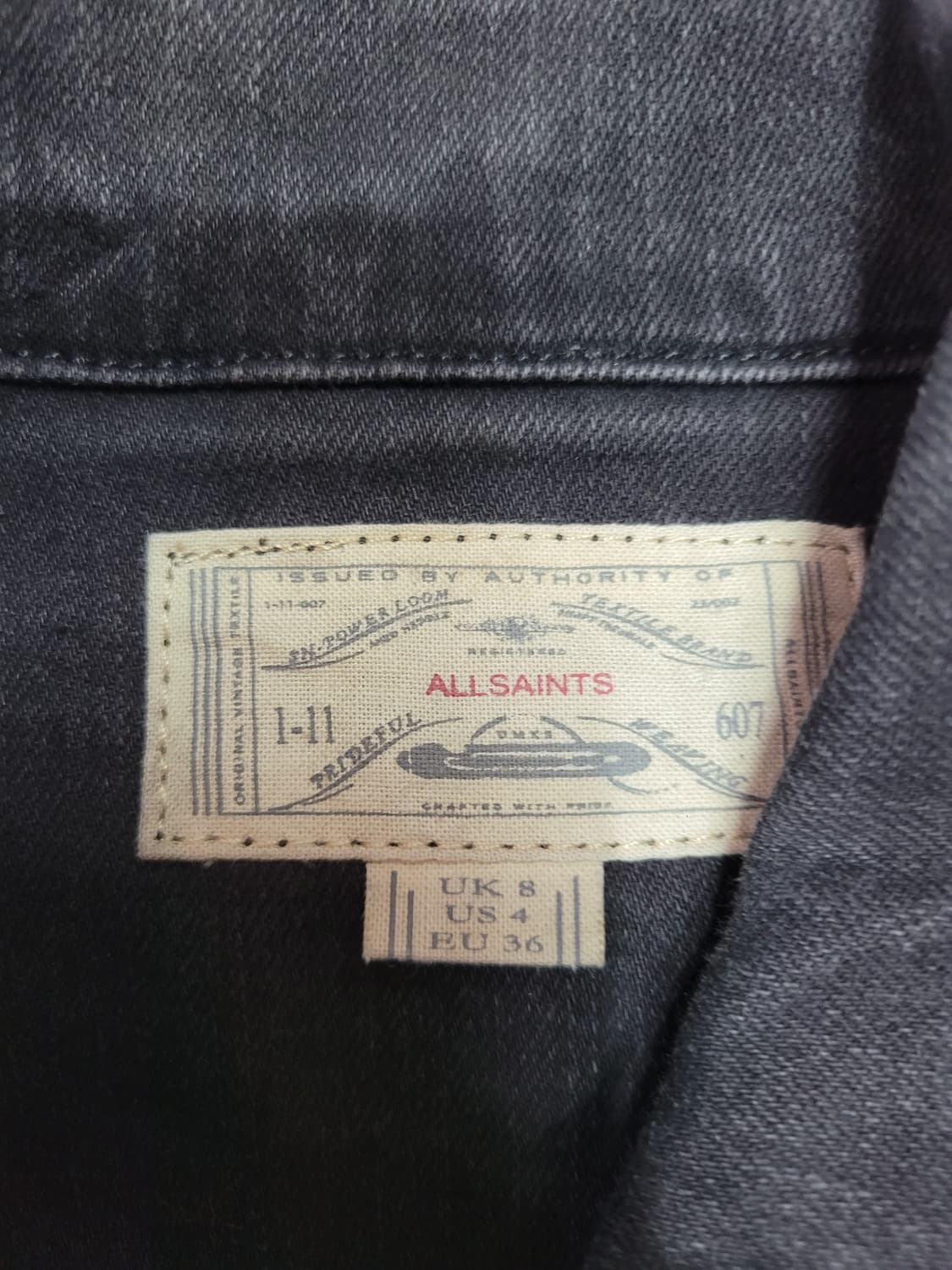 ALLSAINTS 올세인츠 블랙 데님 가죽 소매 자켓 상품이미지3