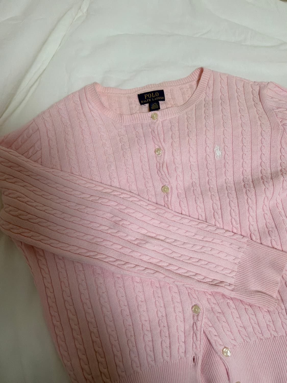 폴로 가디건 핑크 상품이미지1