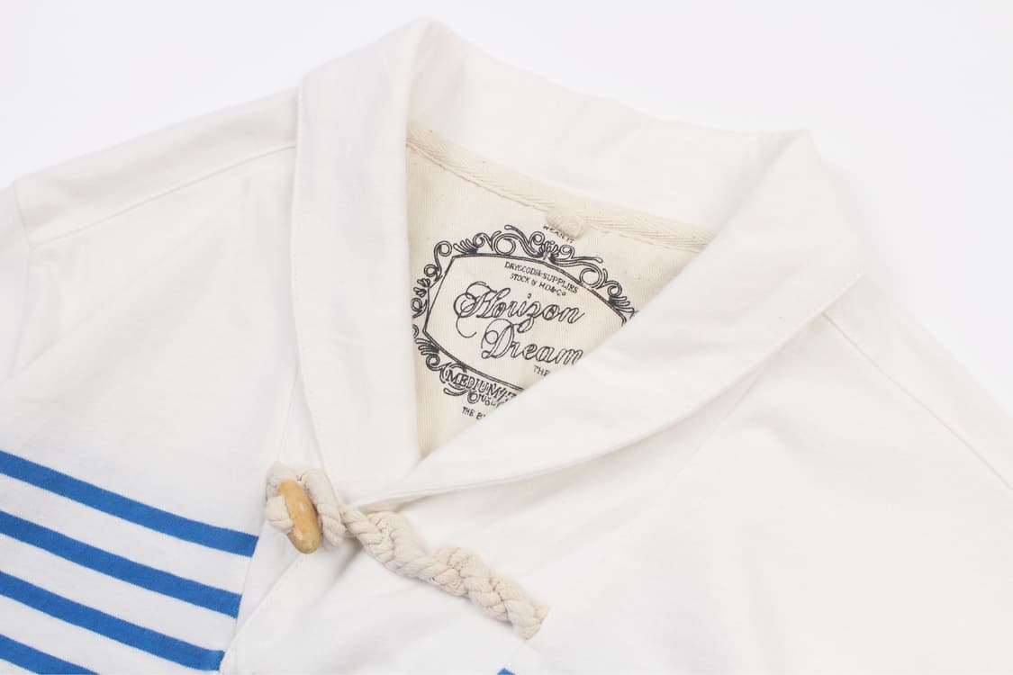 HORIZON DREAM Stripe Shawl Collar T-Shir 상품이미지3