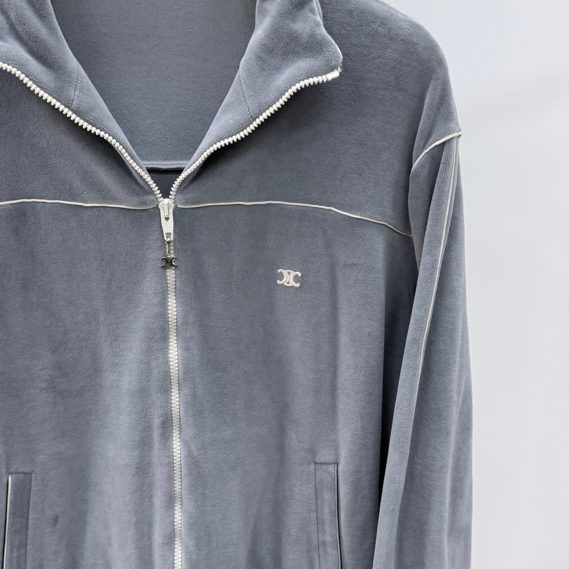 [2XL,XL] 셀린느 트리오페 벨벳 트레이닝 집업 셋업 그레이 상품이미지3